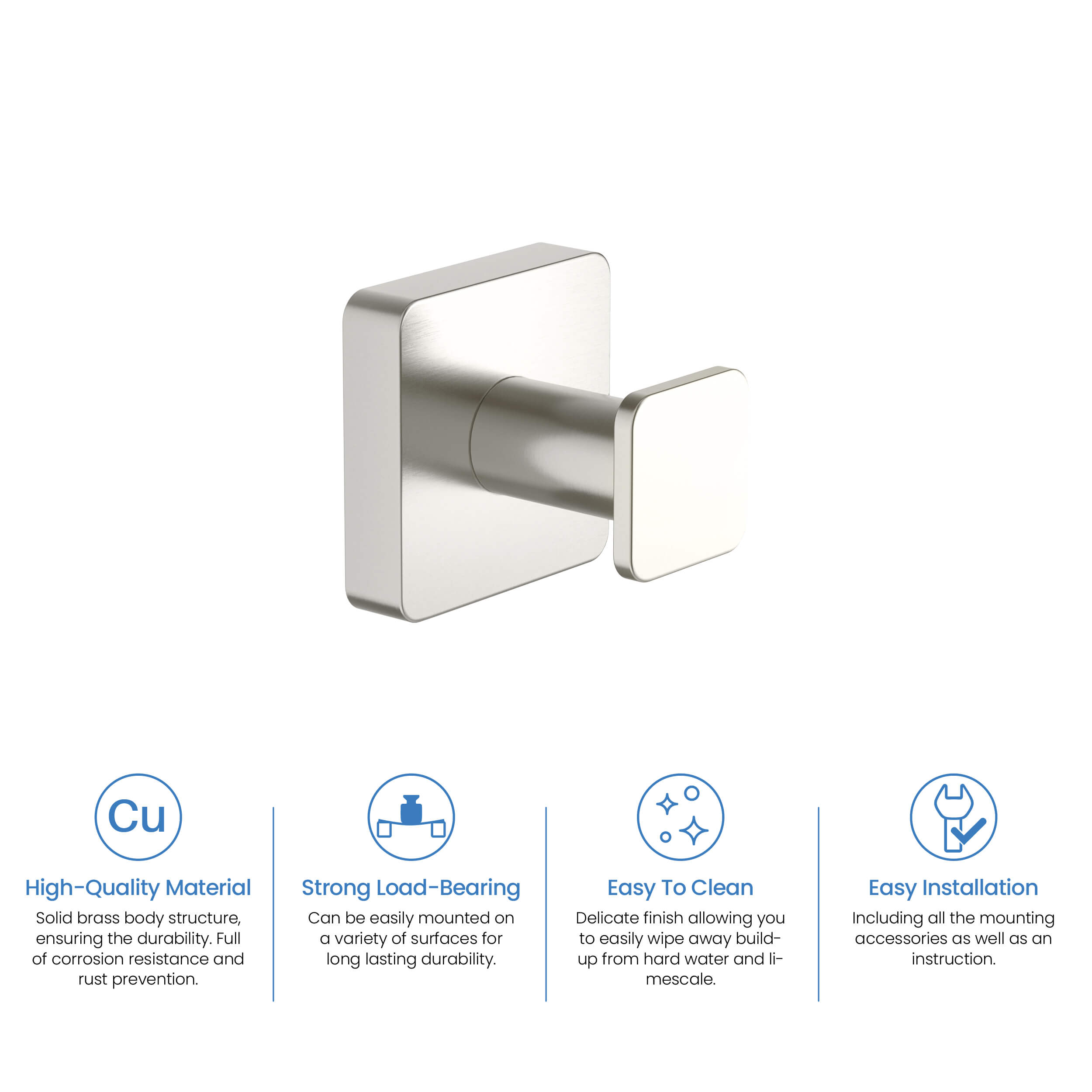Blaze Bathroom Towel & Robe Hook 2-Piece - KBA1601-2PC
