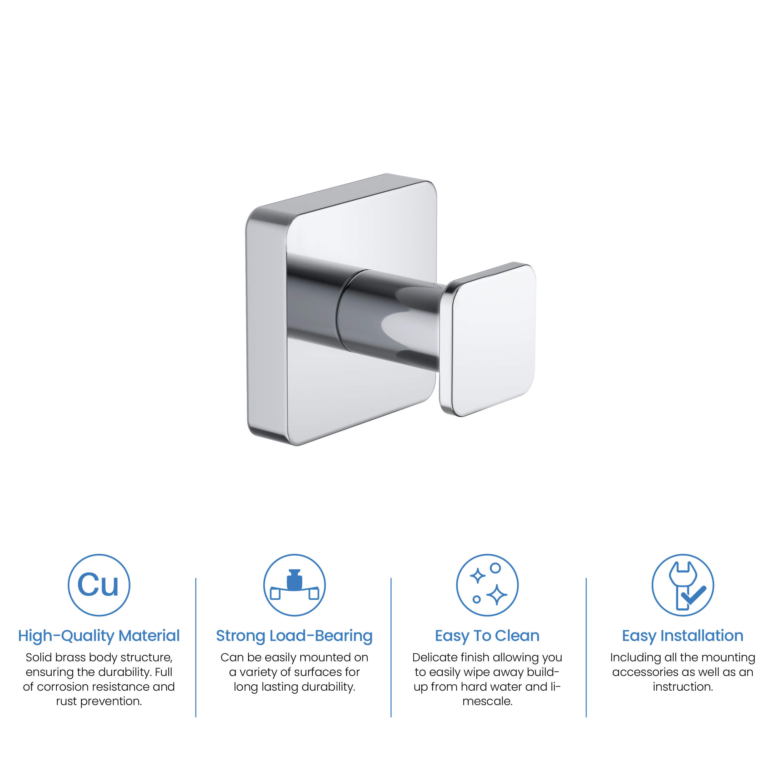 Blaze Bathroom Towel & Robe Hook 2-Piece - KBA1601-2PC