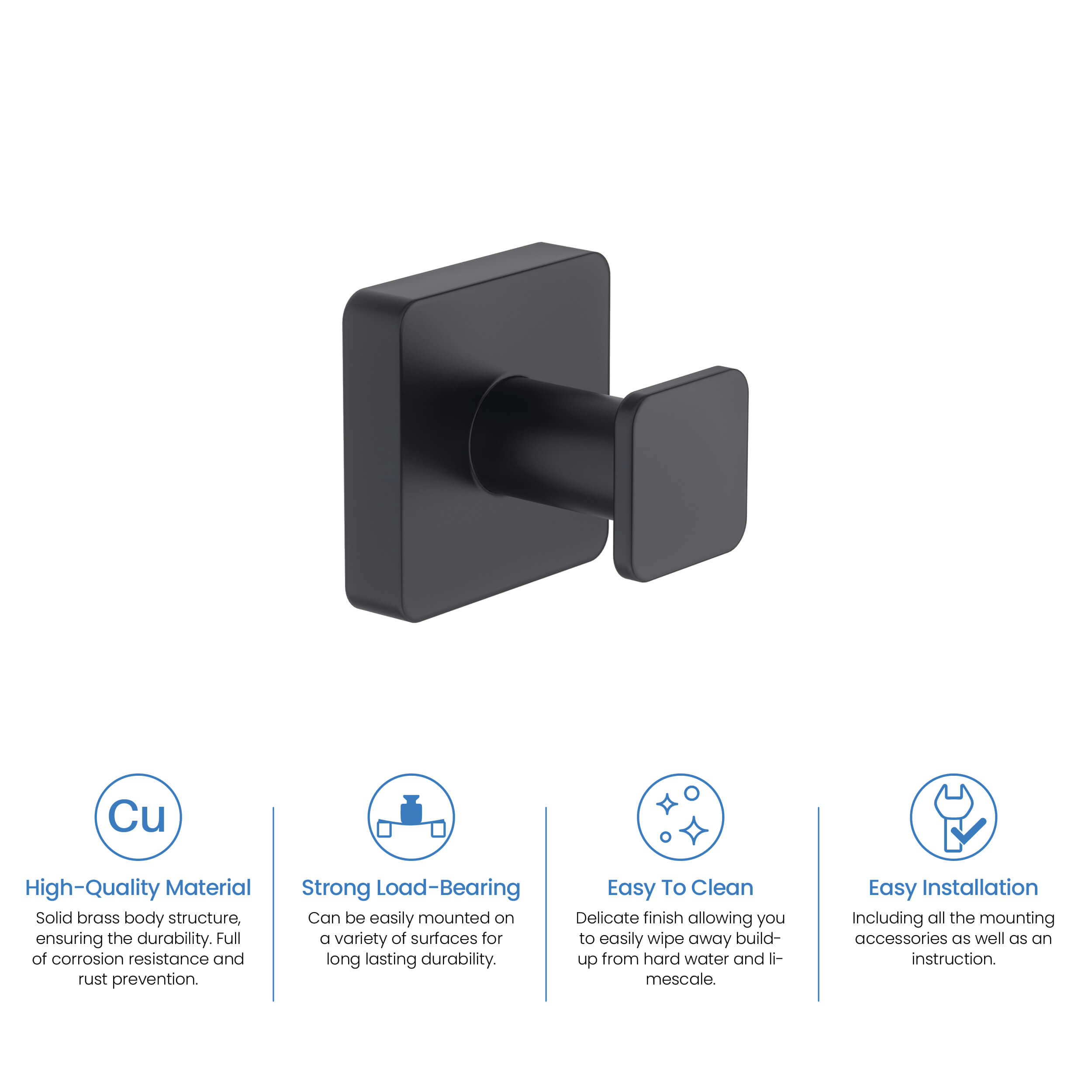 Blaze Bathroom Towel & Robe Hook 2-Piece - KBA1601-2PC