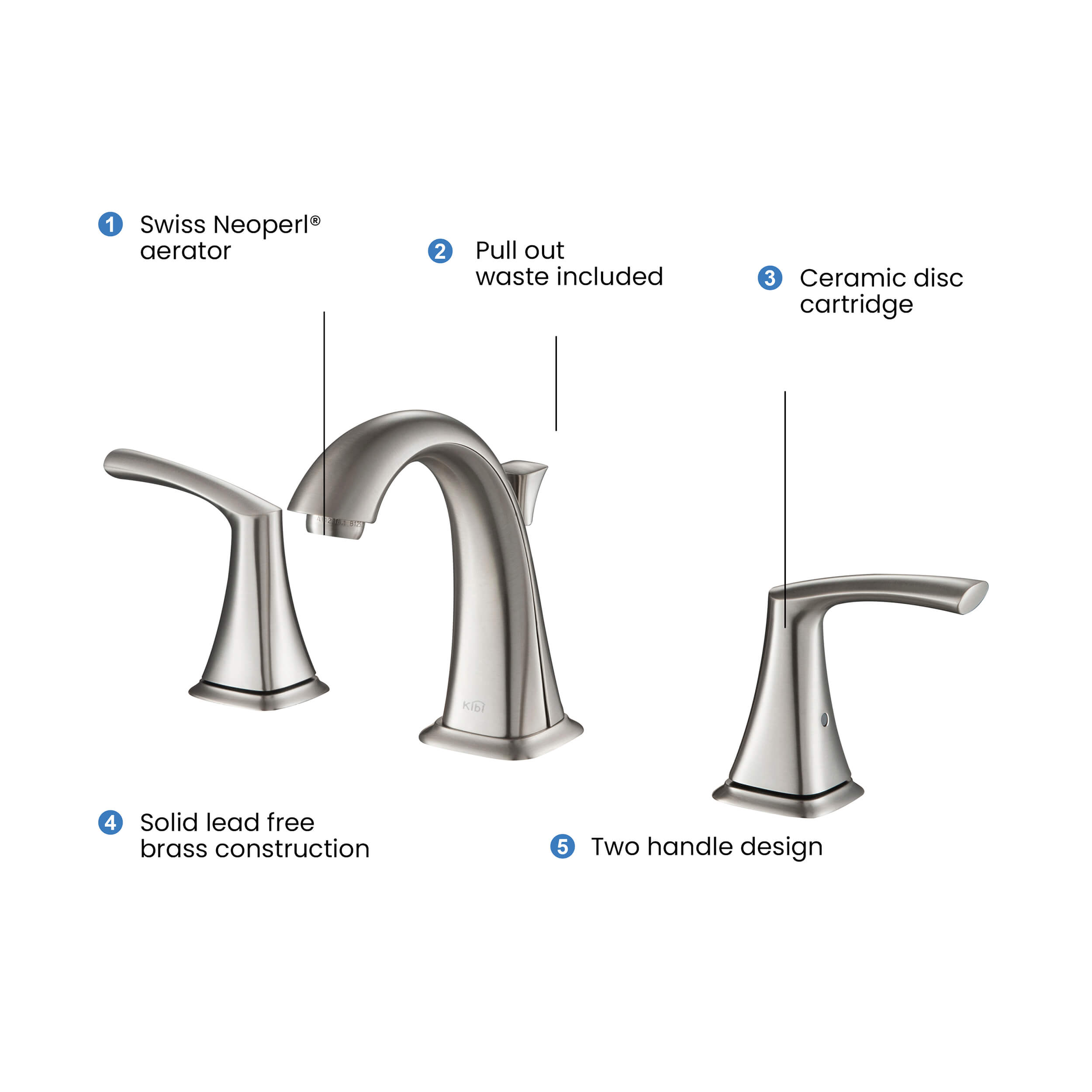Stonehenge Bathroom Sink 8" Widespread Faucet with Drain Assembly KBF1015