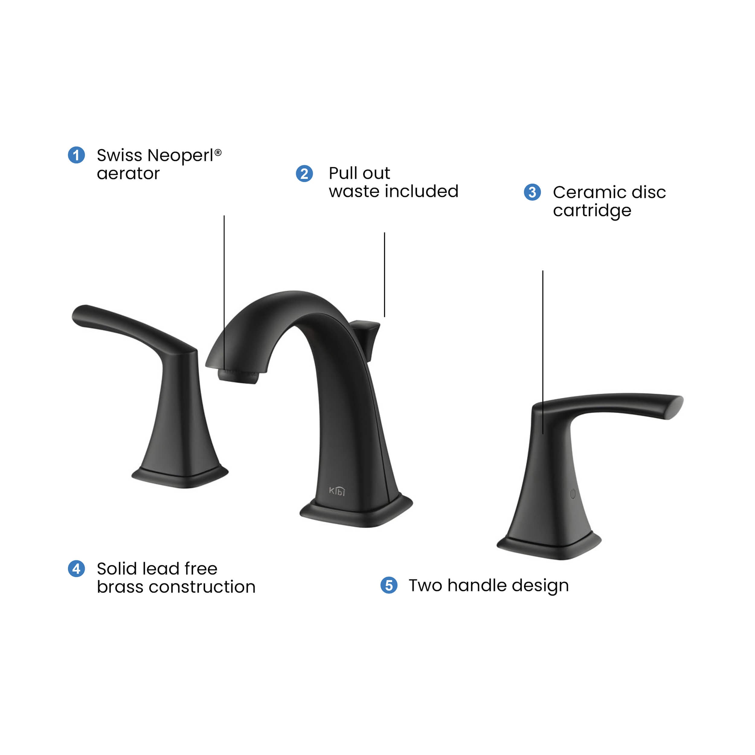 Stonehenge Bathroom Sink 8" Widespread Faucet with Drain Assembly KBF1015