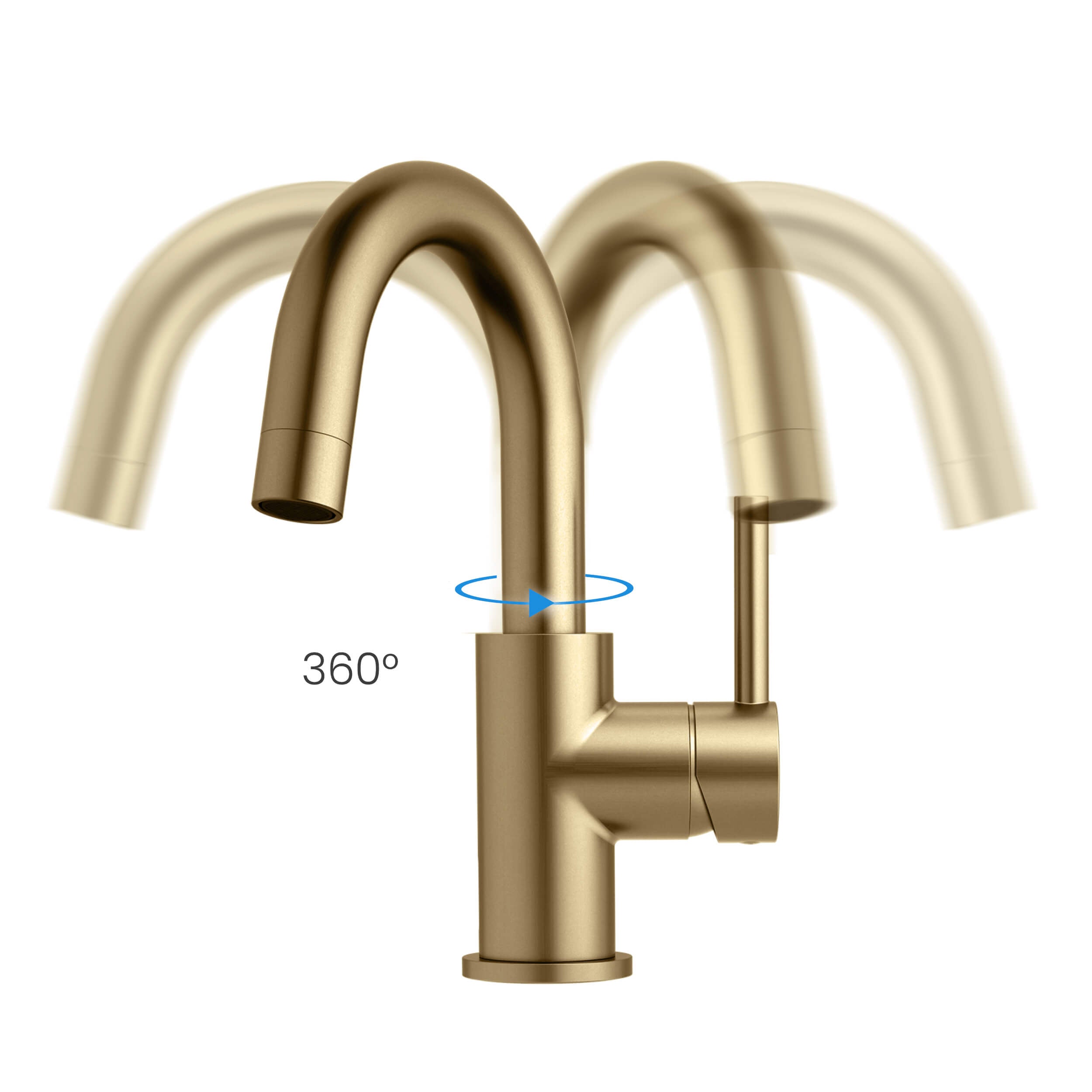Circular Single Handle High-Arc Bathroom Vanity Sink Faucet C-KBF1021-KPW100