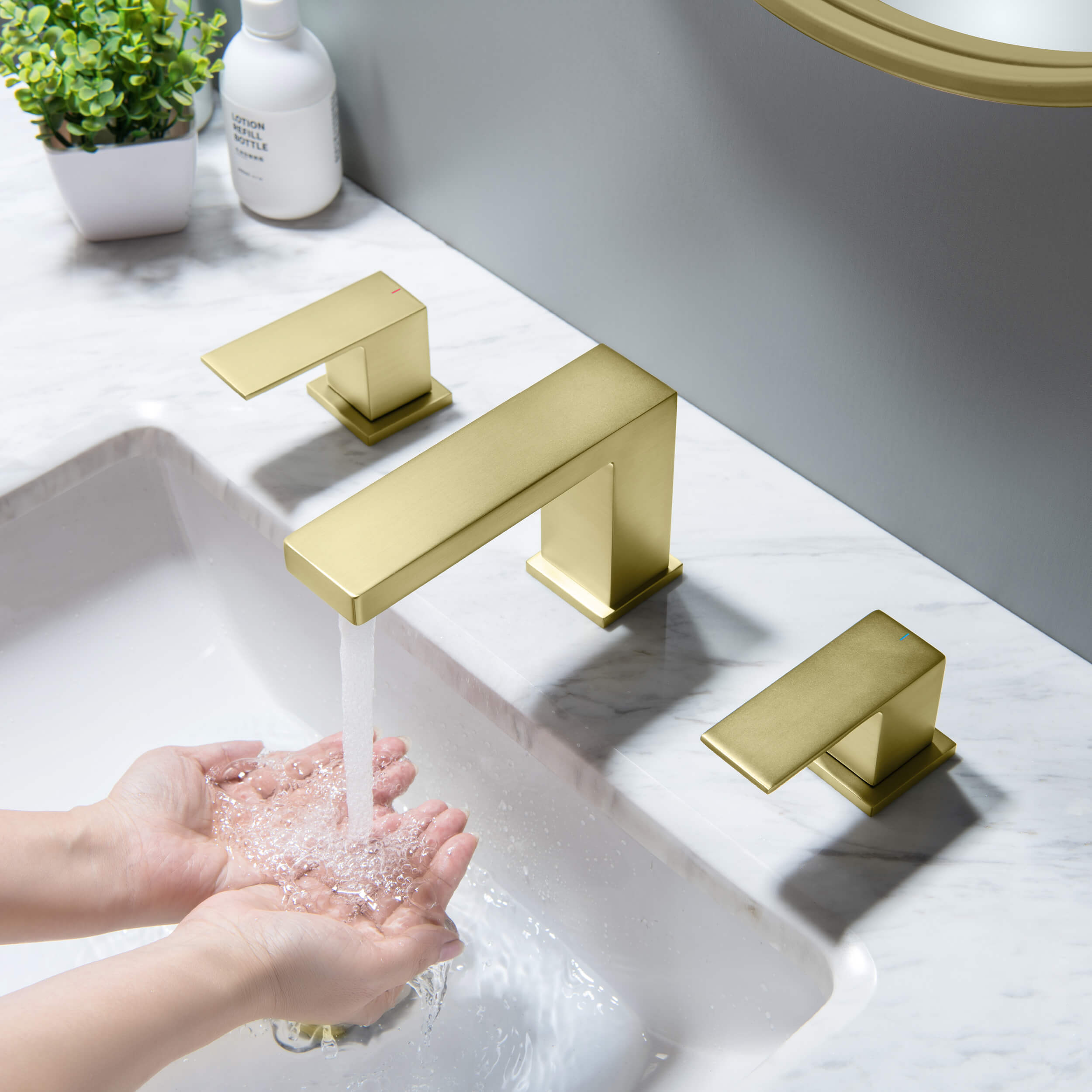 Cube 8" Bathroom Sink Widespread Faucet with Drain Assembly  KBF1024