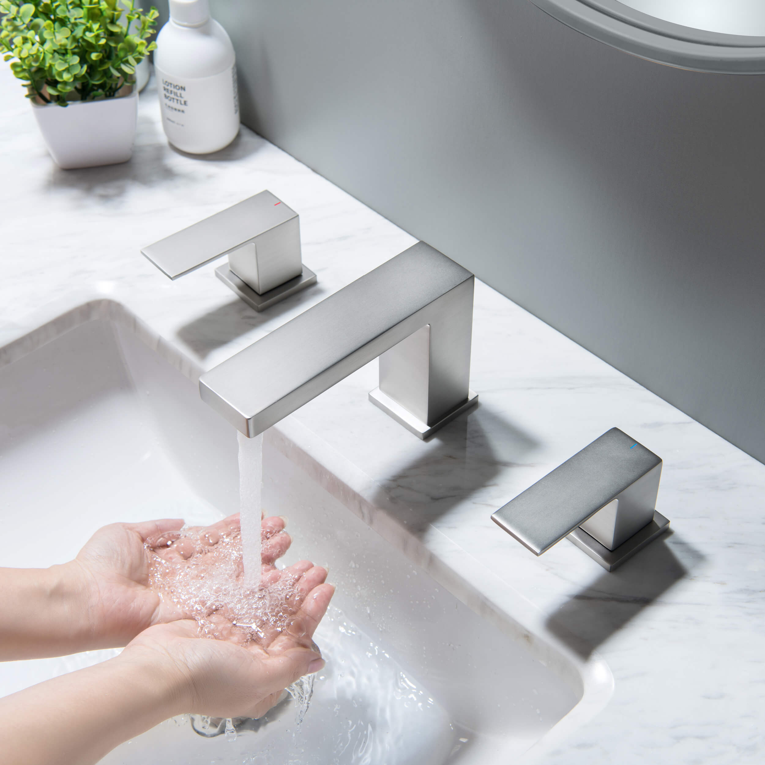 Cube 8" Bathroom Sink Widespread Faucet with Drain Assembly  KBF1024