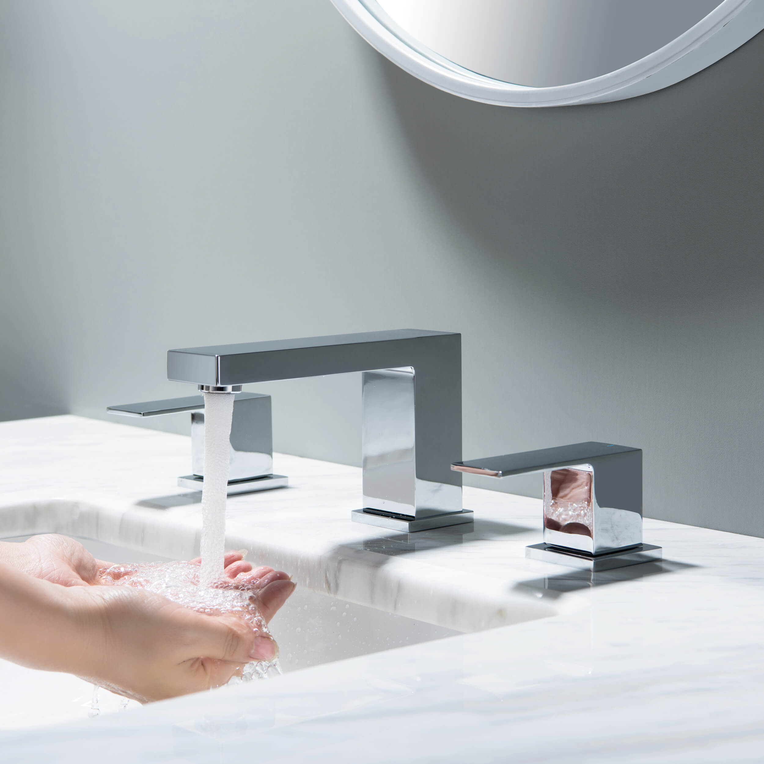 Cube 8" Bathroom Sink Widespread Faucet with Drain Assembly  KBF1024