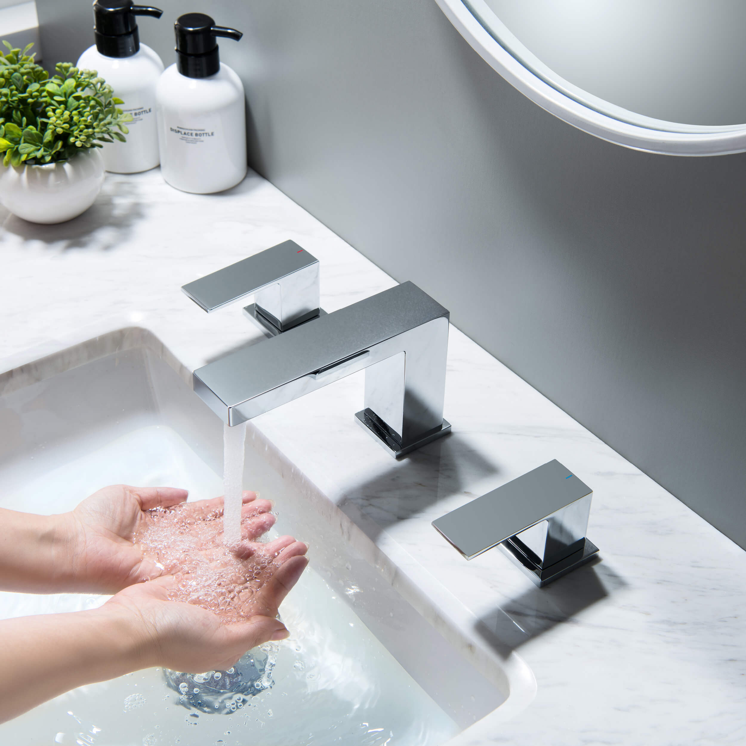 Cube 8" Bathroom Sink Widespread Faucet with Drain Assembly  KBF1024