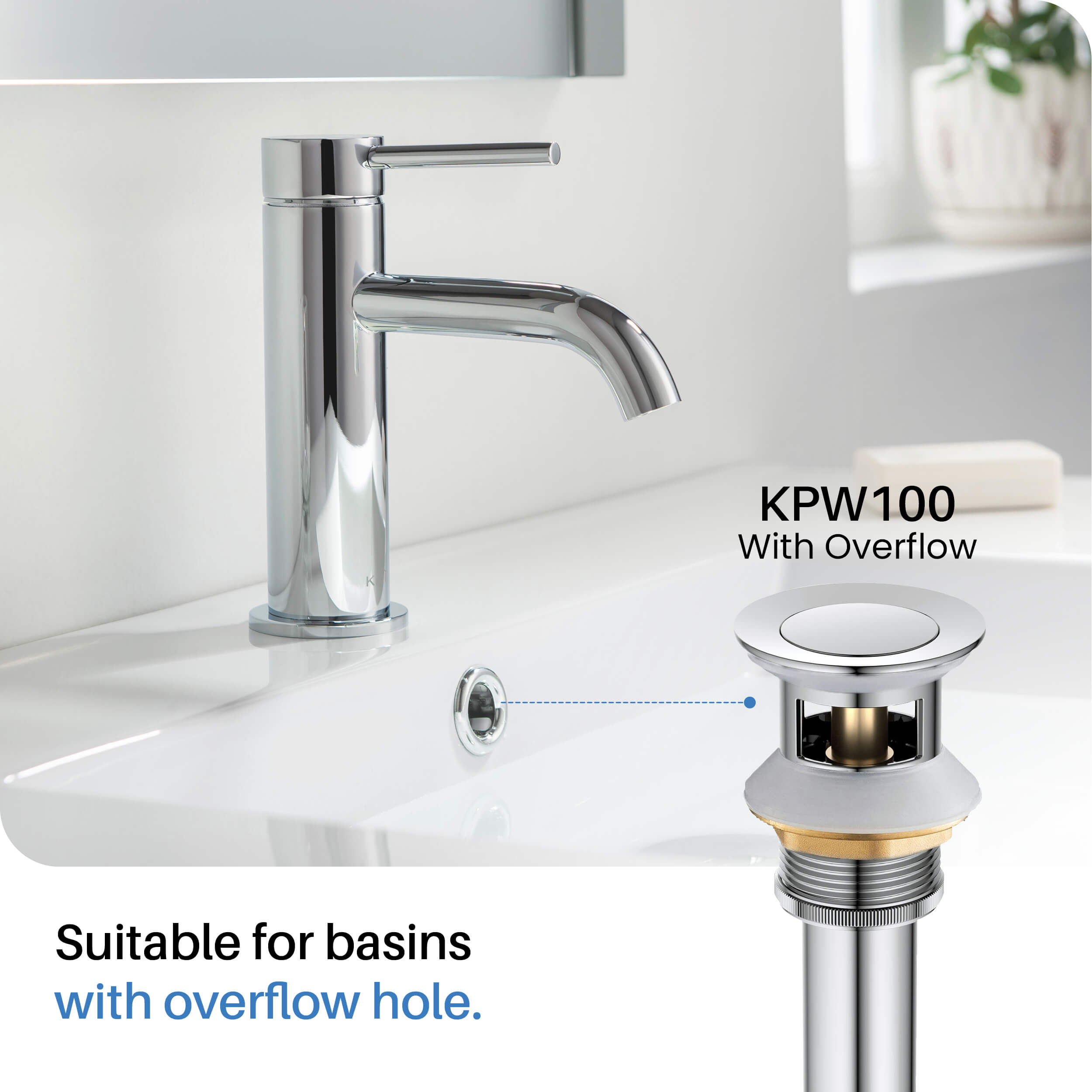 Cube 8" Bathroom Sink Widespread Faucet with Drain Assembly  KBF1024