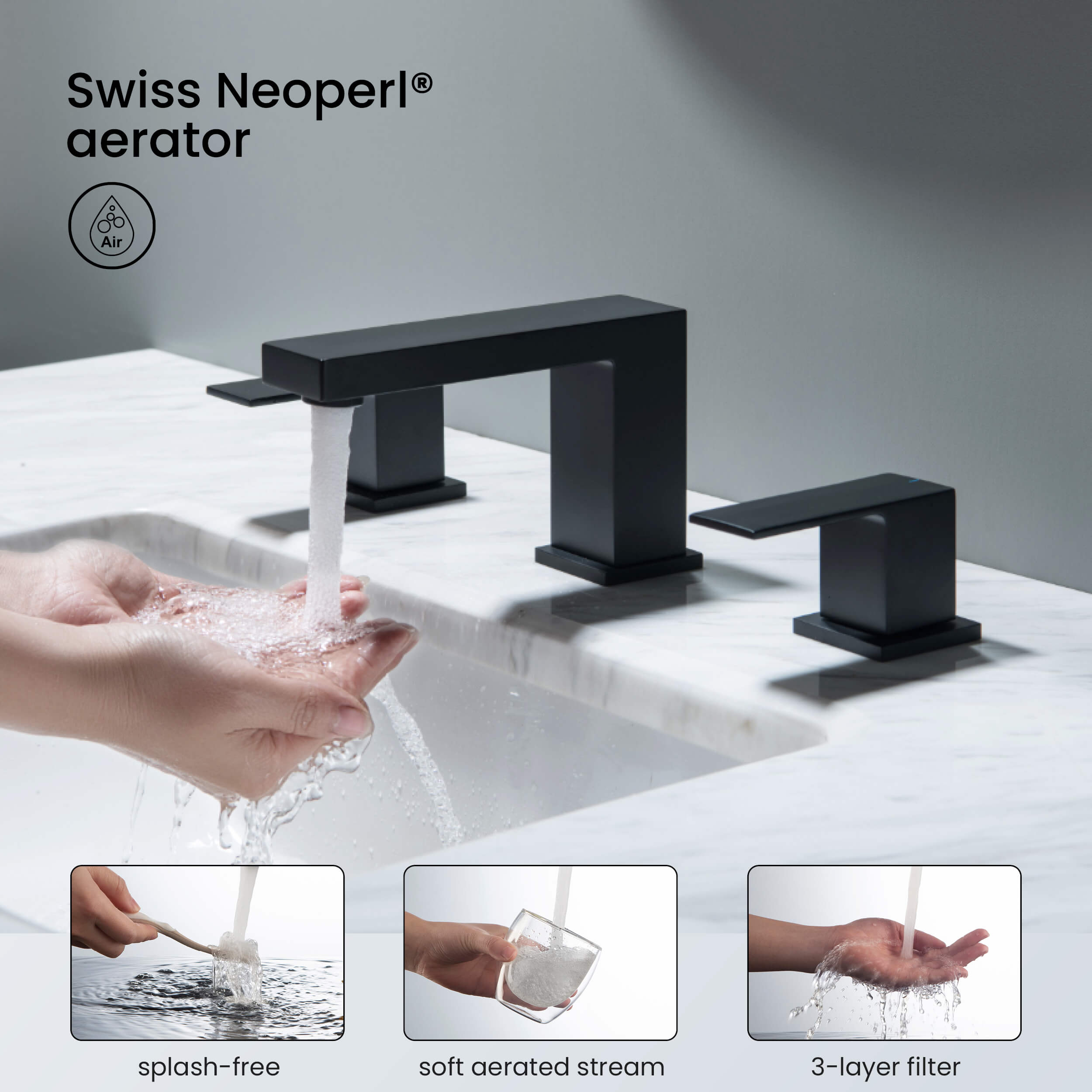 Cube 8" Bathroom Sink Widespread Faucet with Drain Assembly  KBF1024