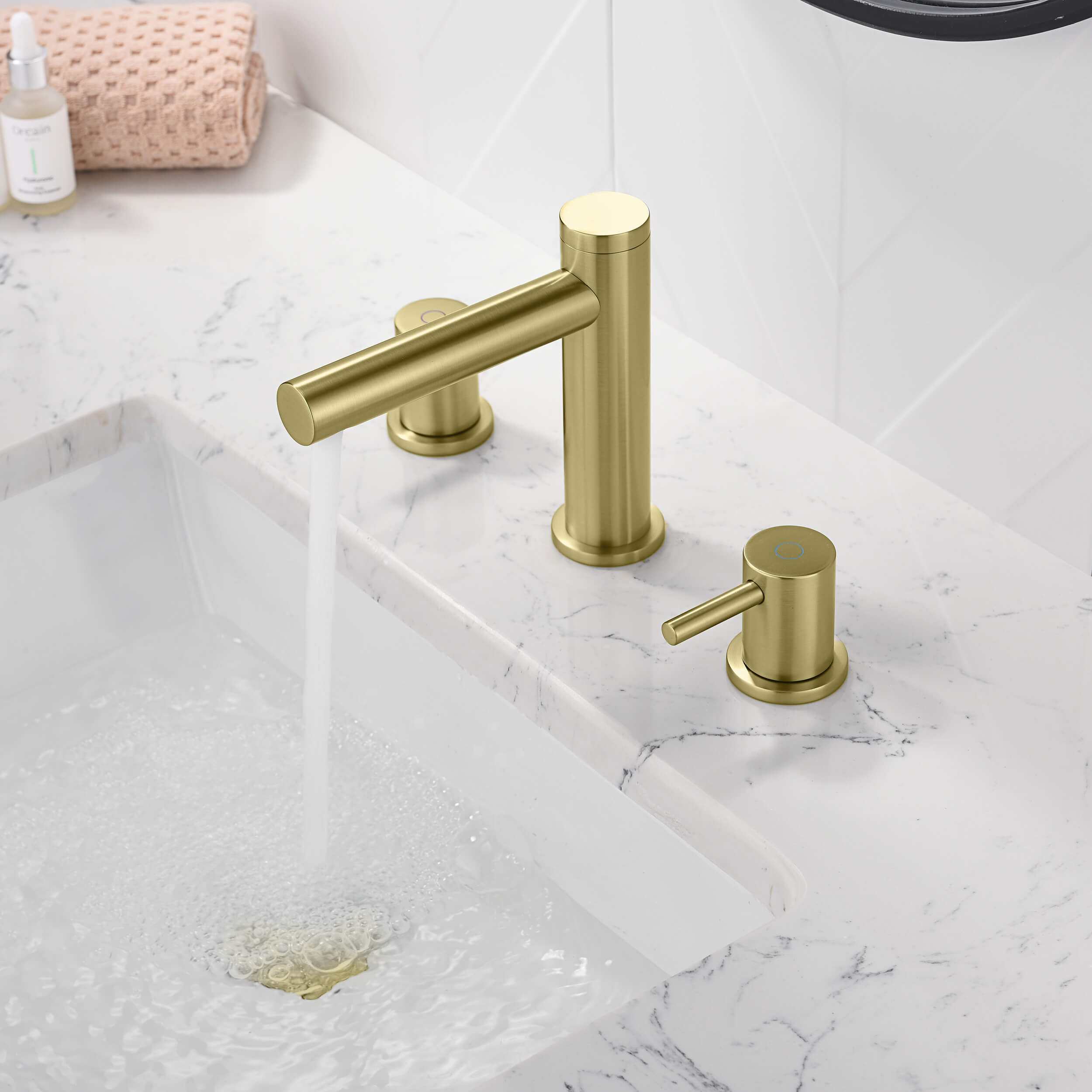 Circular 8" Bathroom Sink Widespread Faucet with Drain Assembly KBF1025