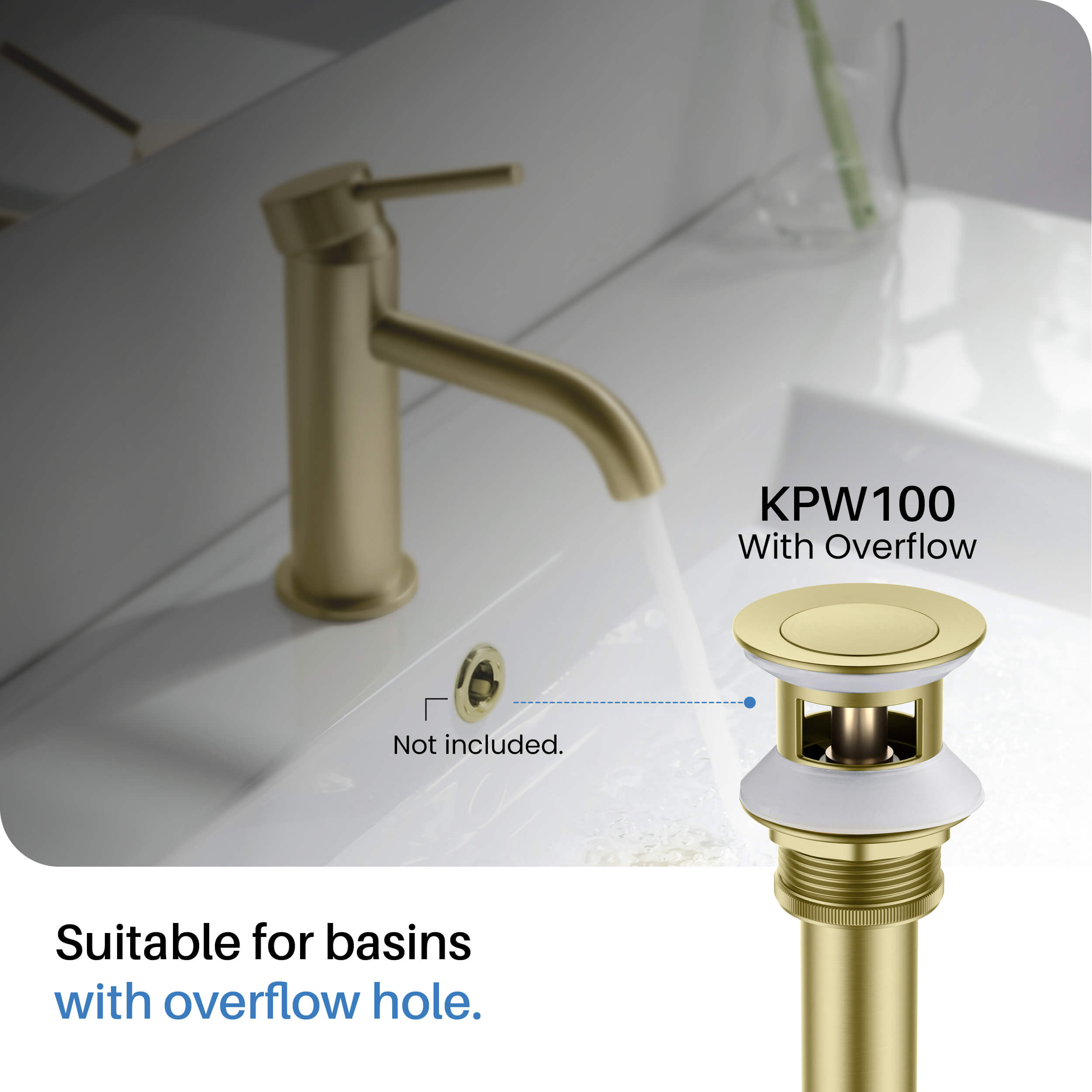 Circular 8" Bathroom Sink Widespread Faucet with Drain Assembly KBF1025
