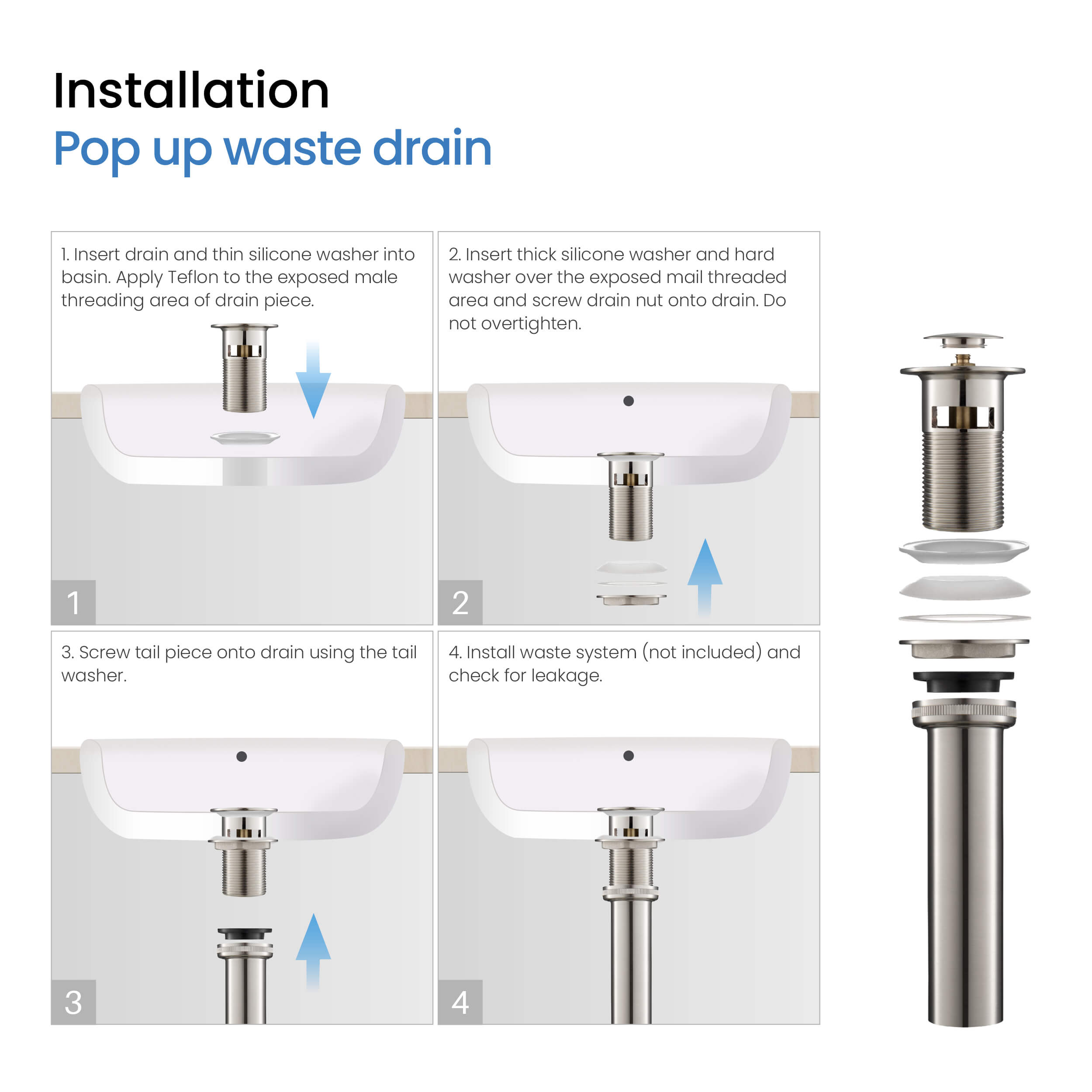Circular 8" Bathroom Sink Widespread Faucet with Drain Assembly KBF1025