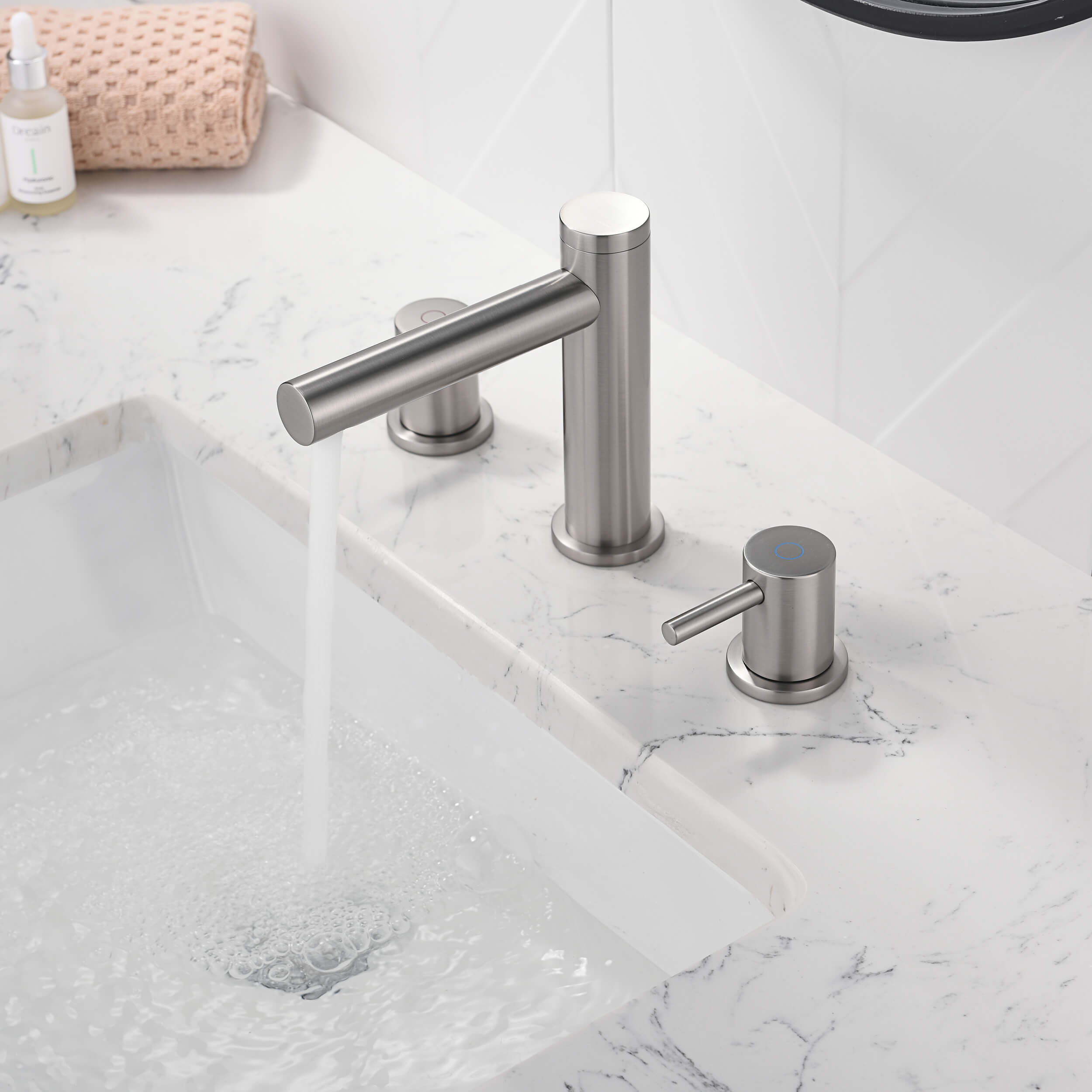 Circular 8" Bathroom Sink Widespread Faucet with Drain Assembly KBF1025