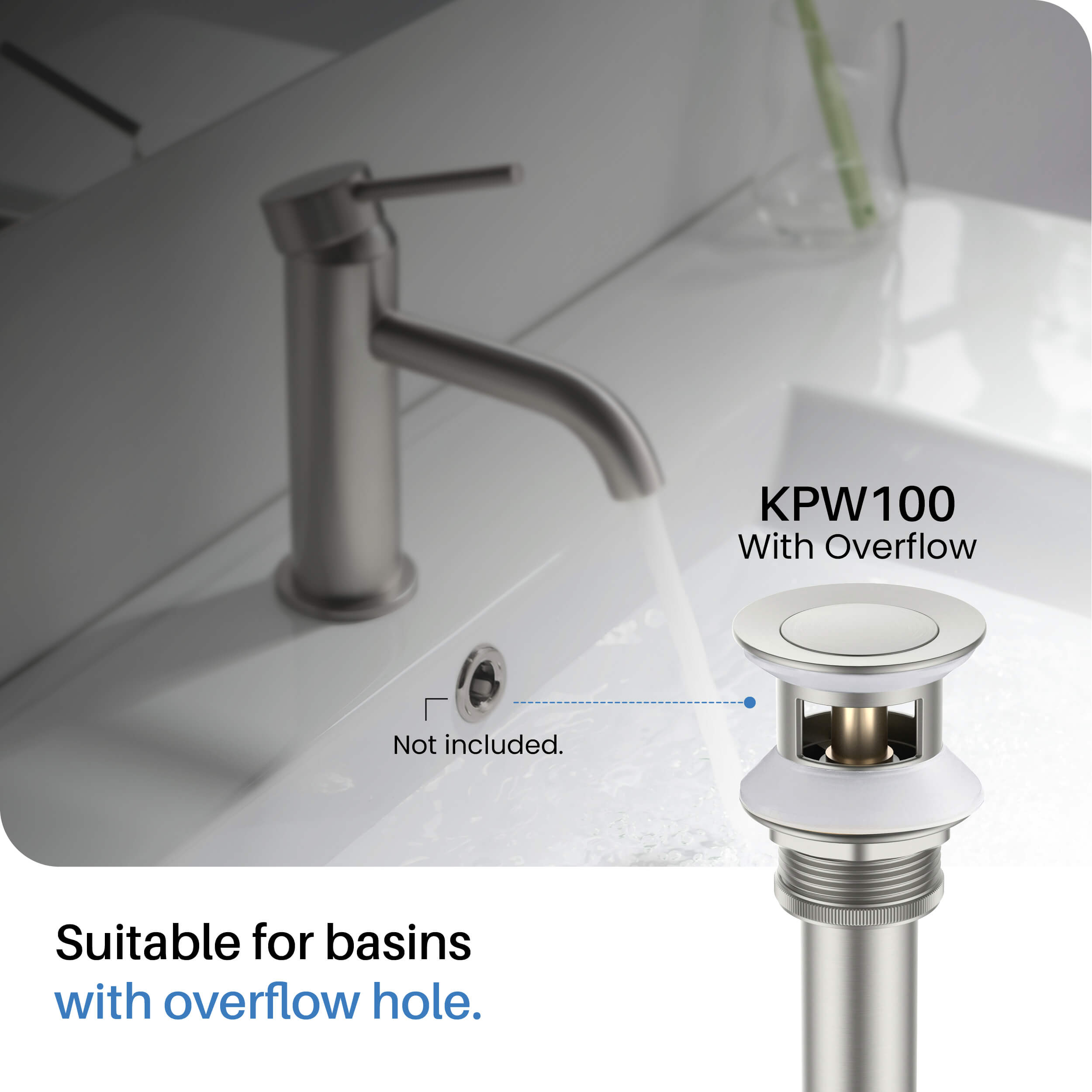 Circular 8" Bathroom Sink Widespread Faucet with Drain Assembly KBF1025