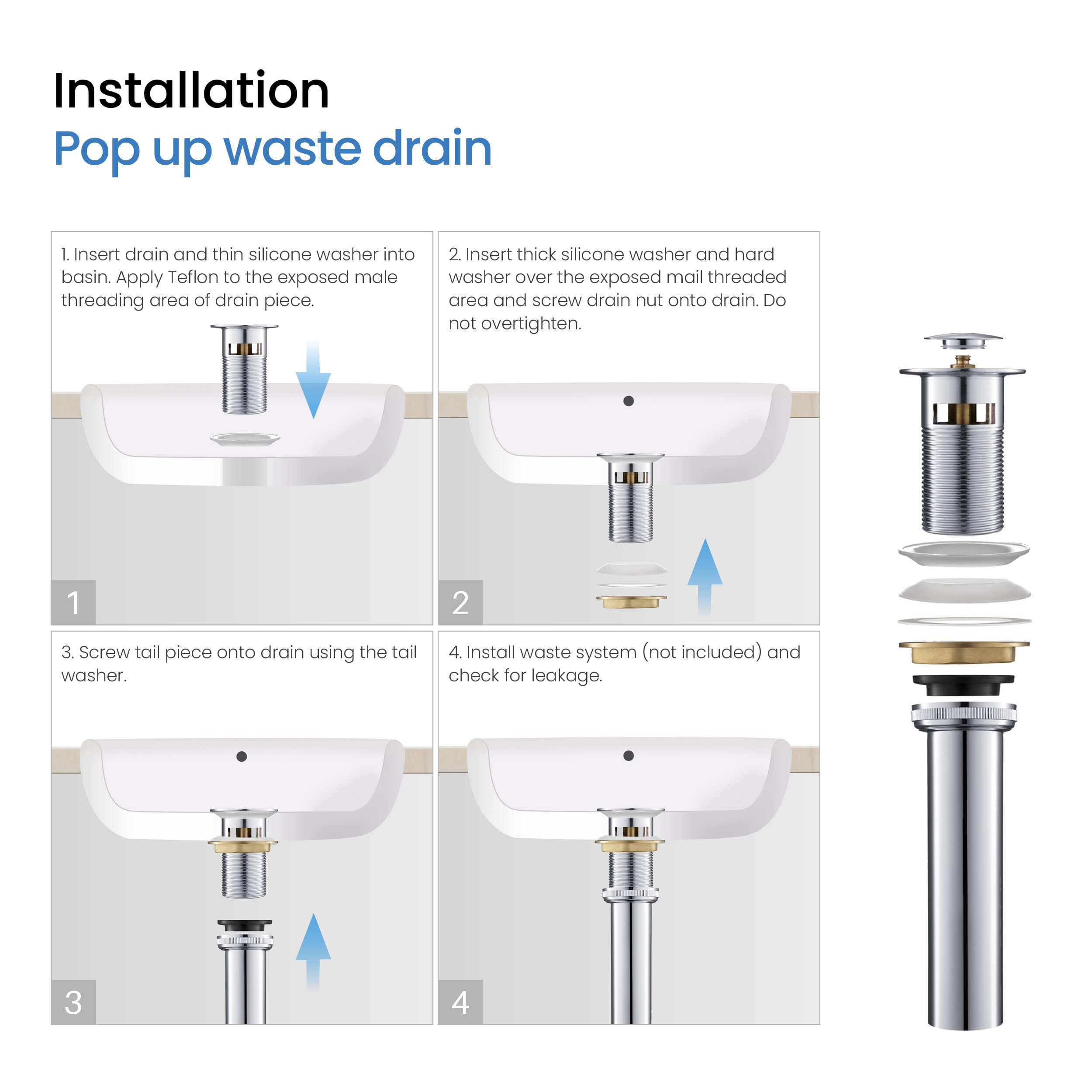 Circular 8" Bathroom Sink Widespread Faucet with Drain Assembly KBF1025