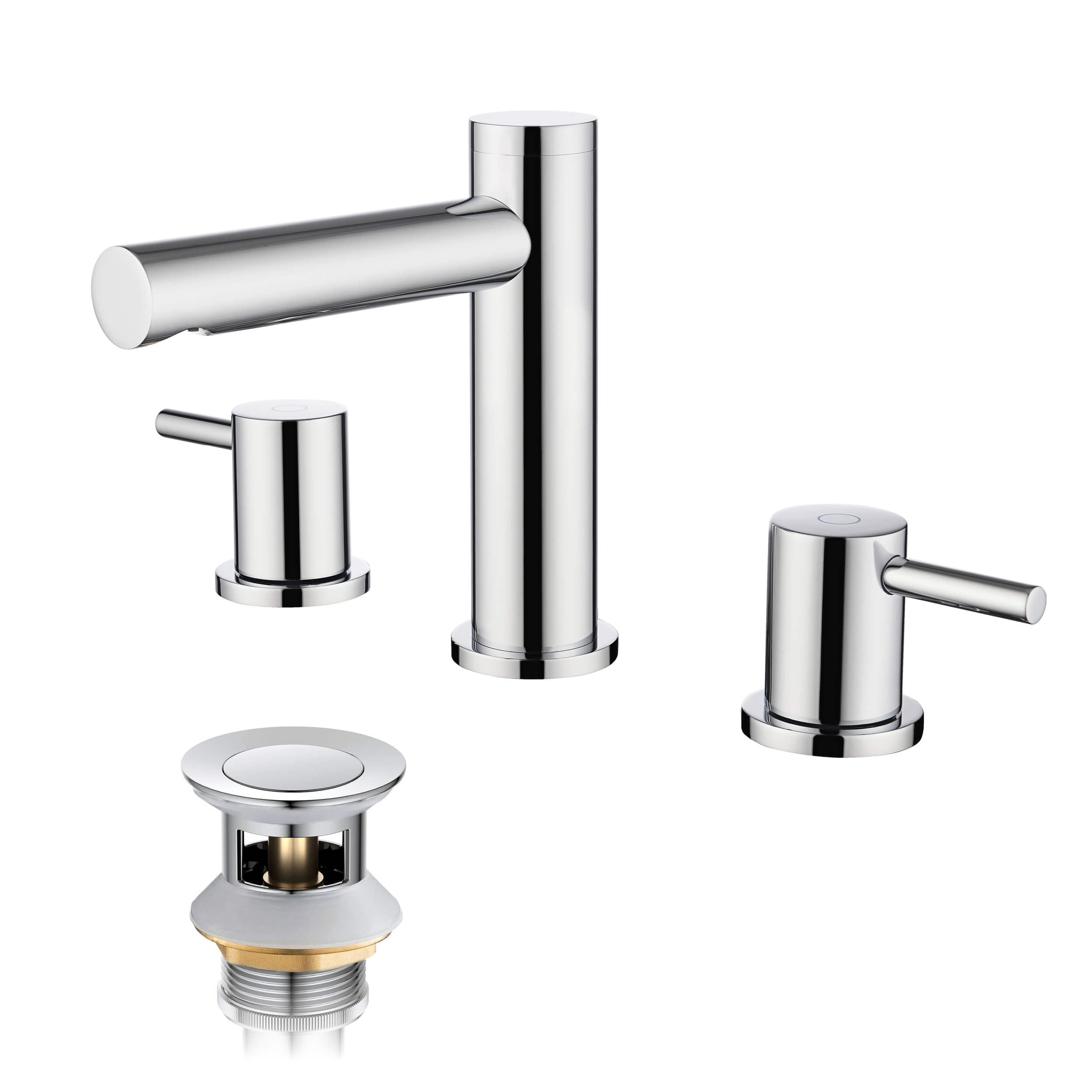 Circular 8" Bathroom Sink Widespread Faucet with Drain Assembly KBF1025