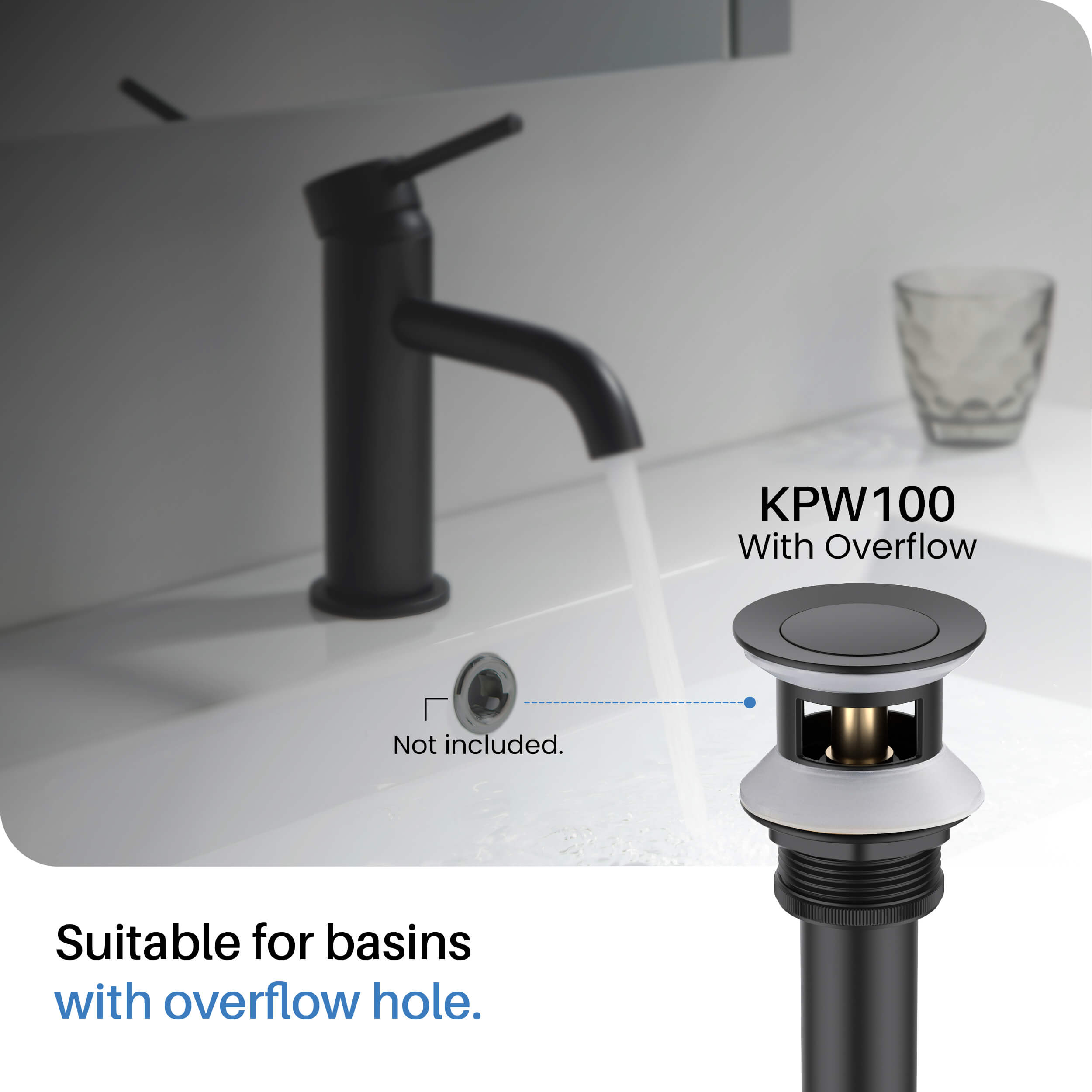 Circular 8" Bathroom Sink Widespread Faucet with Drain Assembly KBF1025