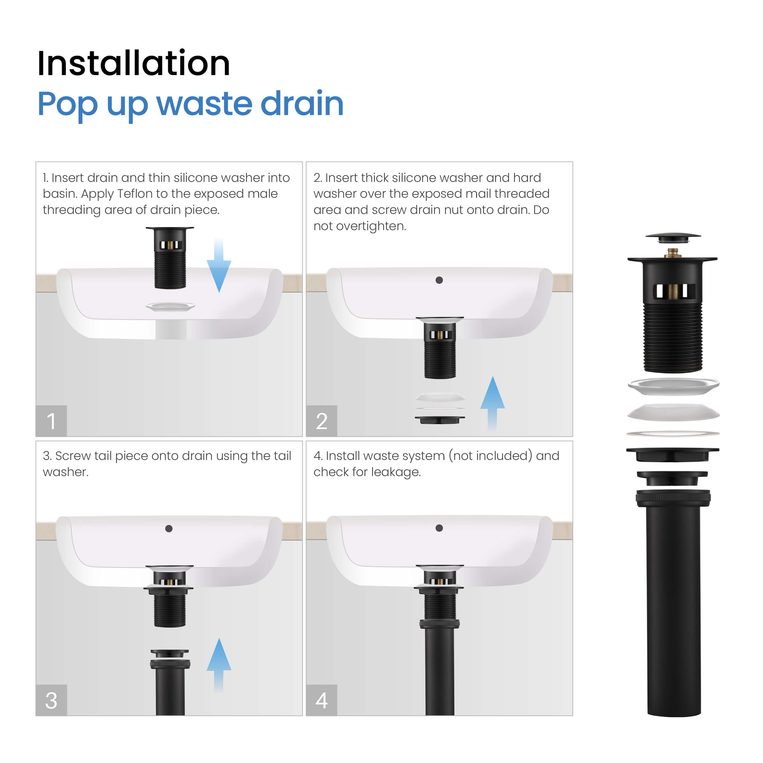 Circular 8" Bathroom Sink Widespread Faucet with Drain Assembly KBF1025
