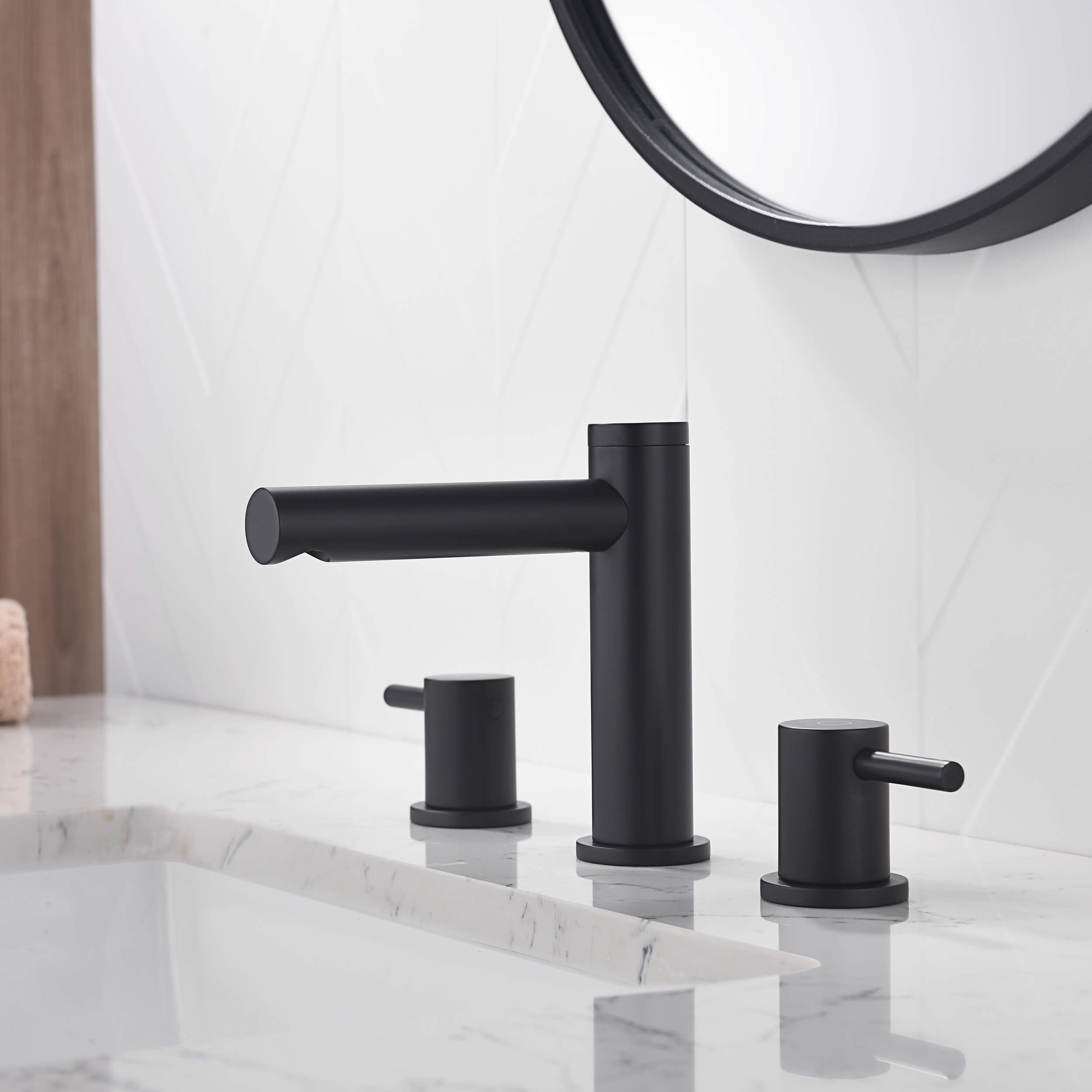 Circular 8" Bathroom Sink Widespread Faucet with Drain Assembly KBF1025