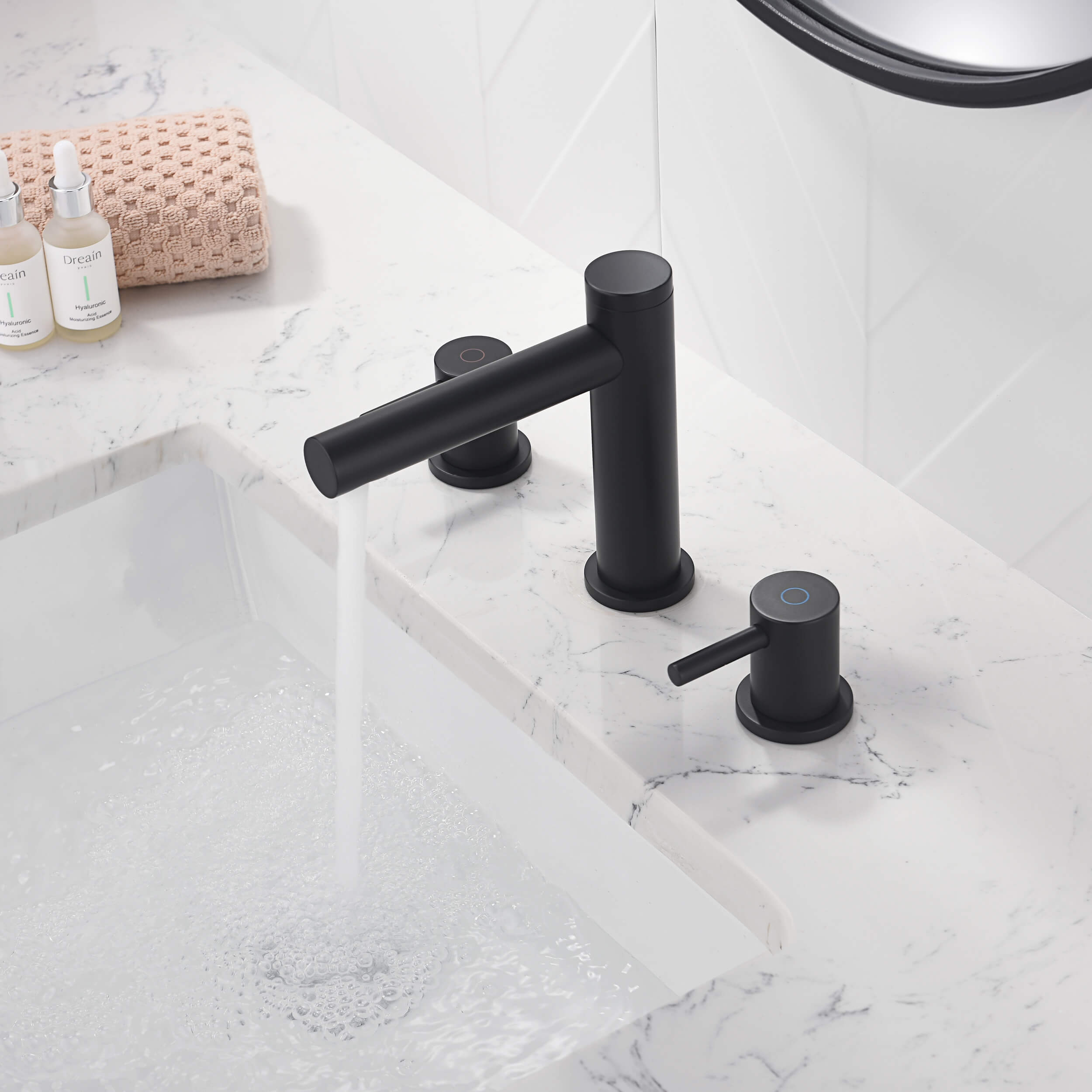 Circular 8" Bathroom Sink Widespread Faucet with Drain Assembly KBF1025