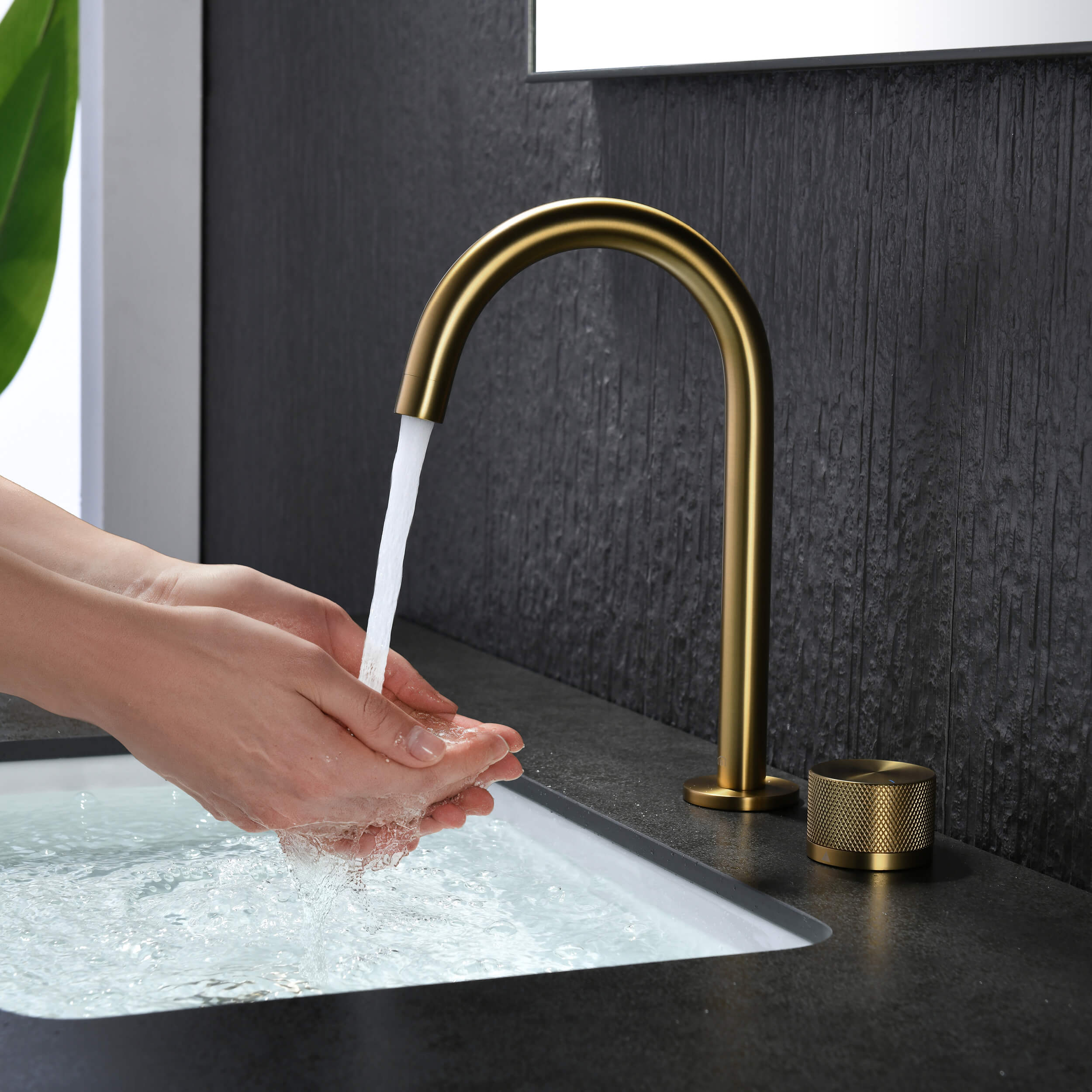 Circular X One Handle Two Holes Bathroom Vanity Sink Faucet with Drain Assembly - C-KBF1027