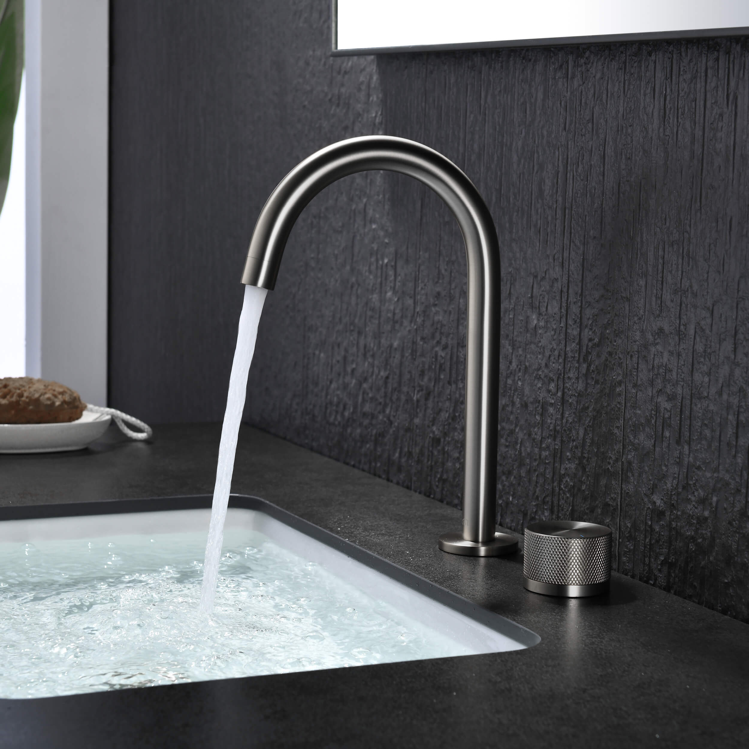 Circular X One Handle Two Holes Bathroom Vanity Sink Faucet with Drain Assembly - C-KBF1027