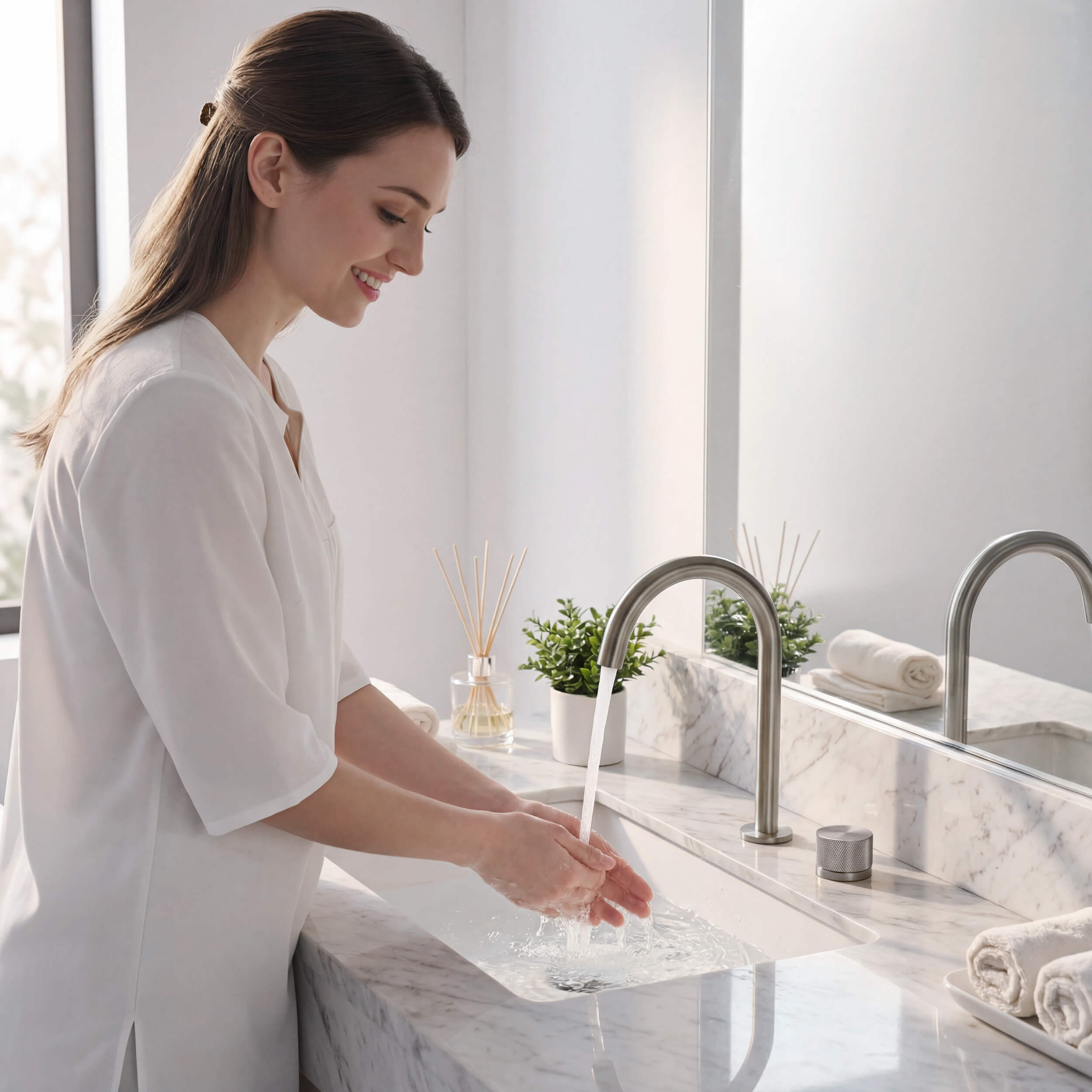 Circular X One Handle Two Holes Bathroom Vanity Sink Faucet with Drain Assembly - C-KBF1027