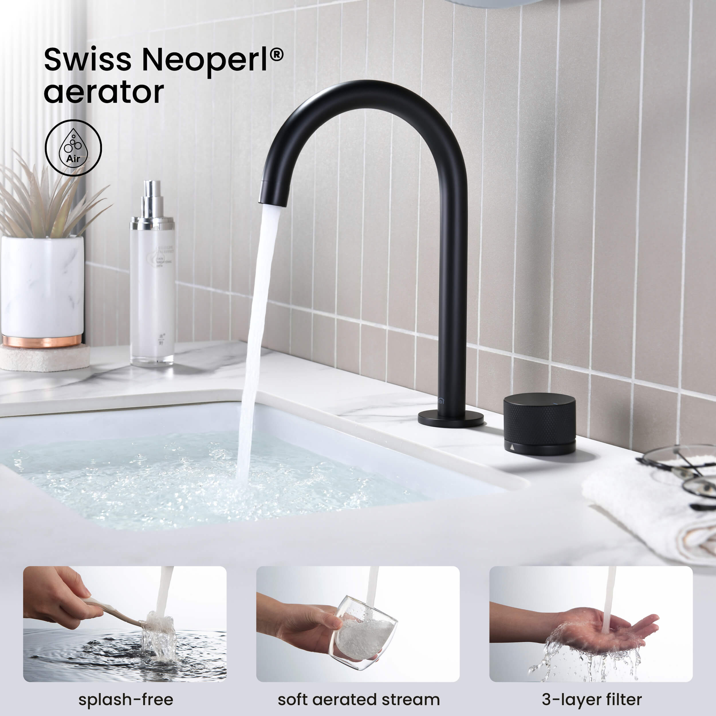 Circular X One Handle Two Holes Bathroom Vanity Sink Faucet with Drain Assembly - C-KBF1027