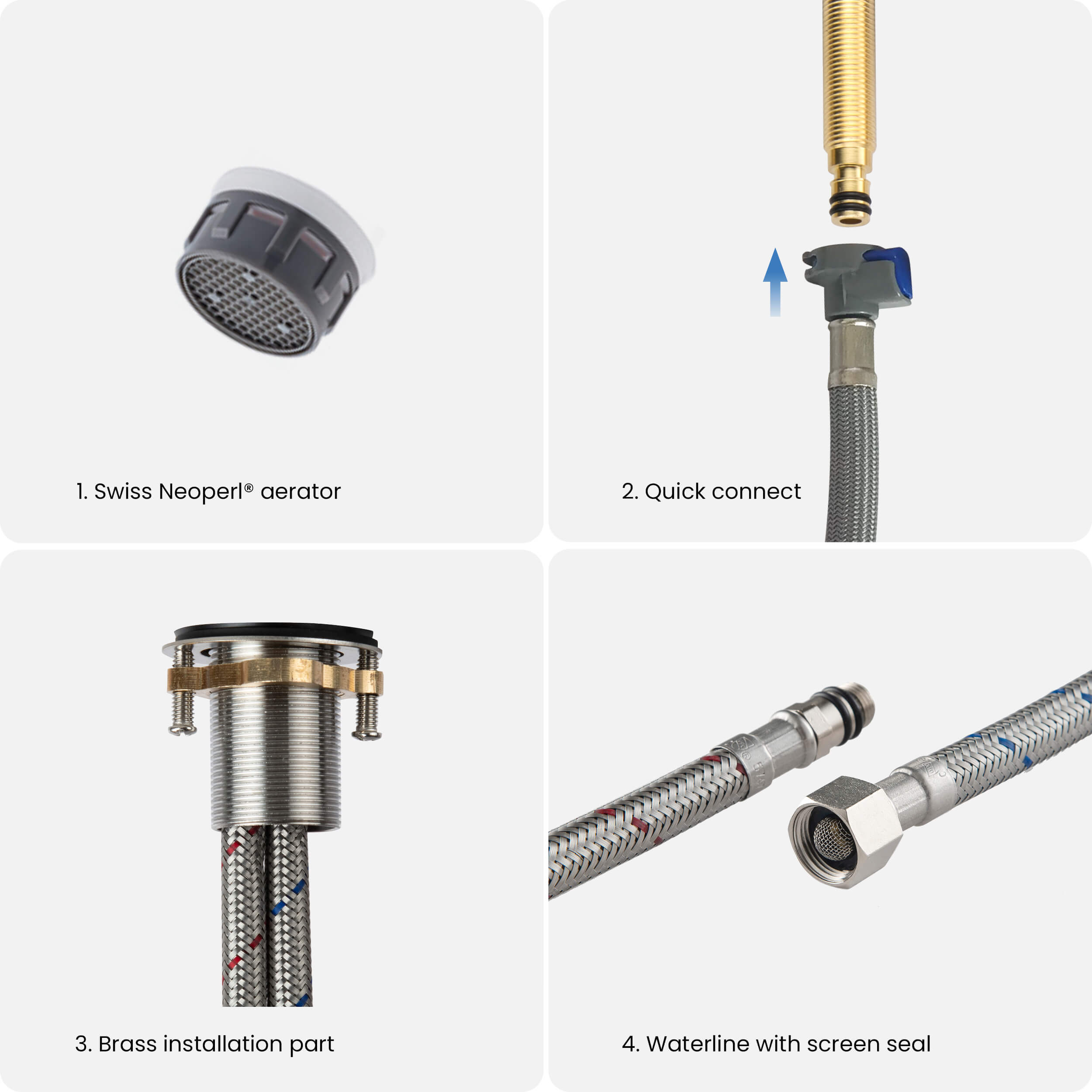 Circular X One Handle Two Holes Bathroom Vanity Sink Faucet with Drain Assembly - C-KBF1027