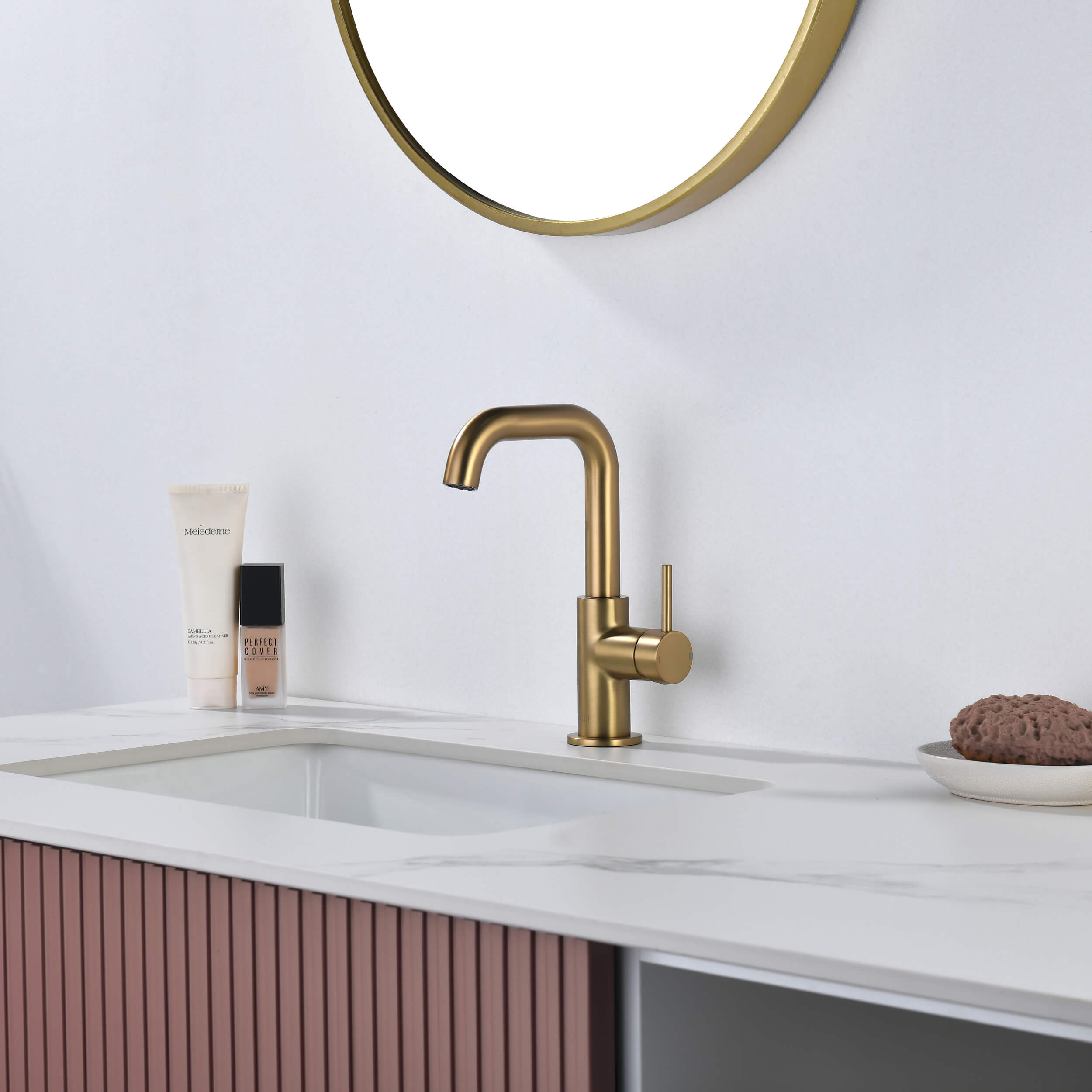 Macon Single Handle High-Arc Bathroom Vanity Sink Faucet - C-KBF1028