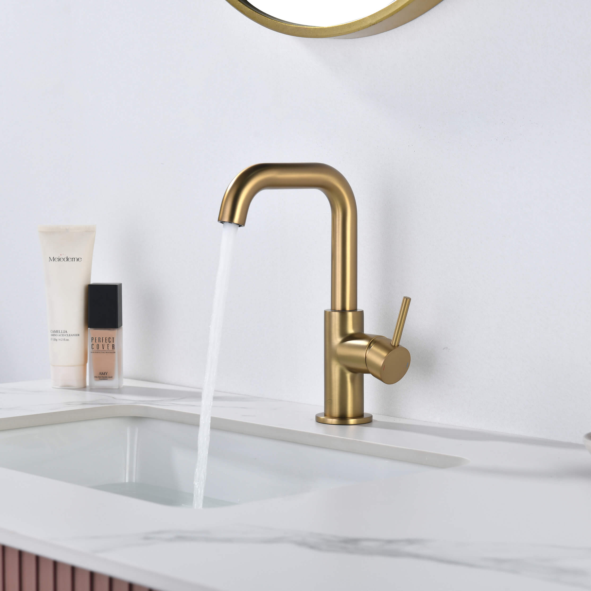 Macon Single Handle High-Arc Bathroom Vanity Sink Faucet - C-KBF1028