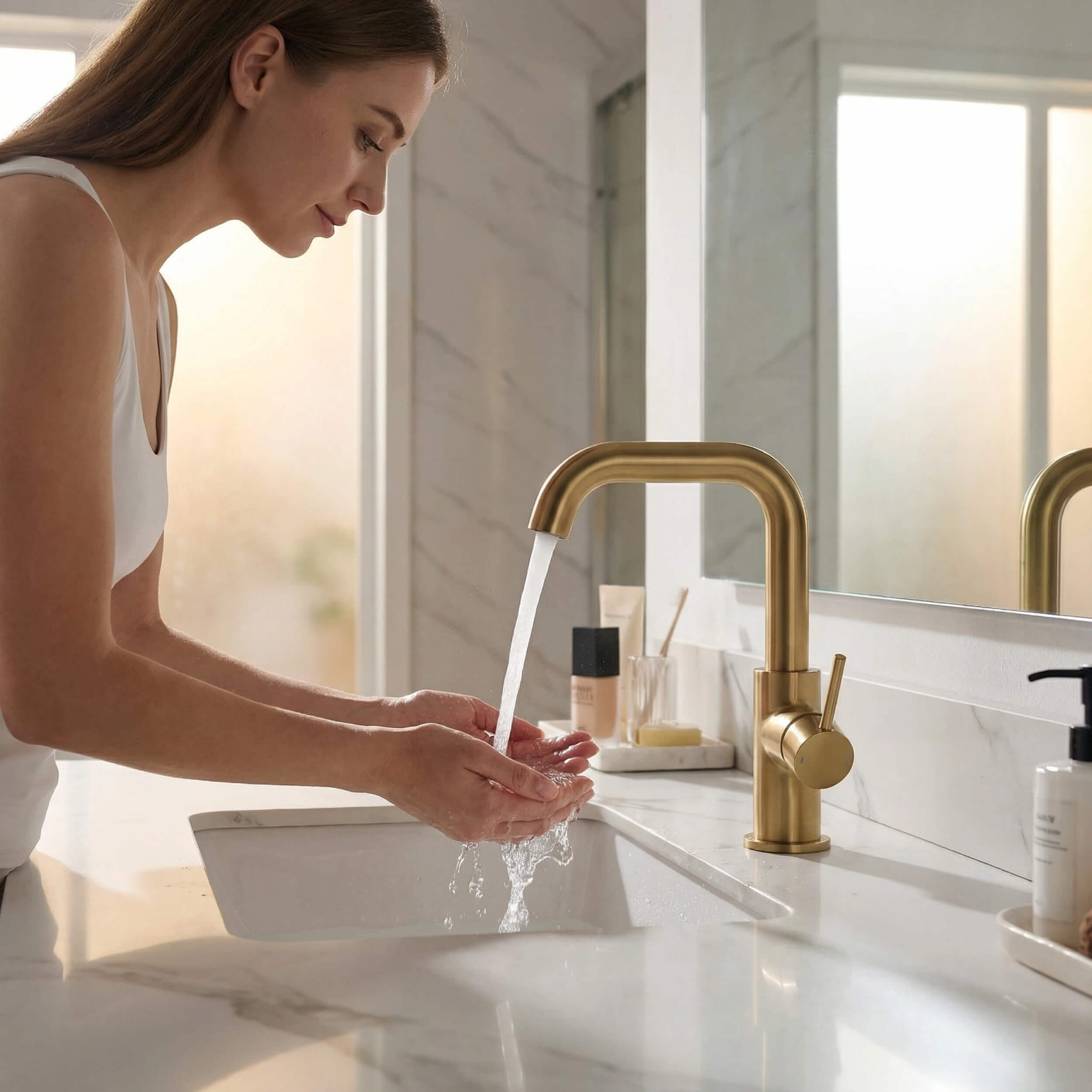 Macon Single Handle High-Arc Bathroom Vanity Sink Faucet - C-KBF1028