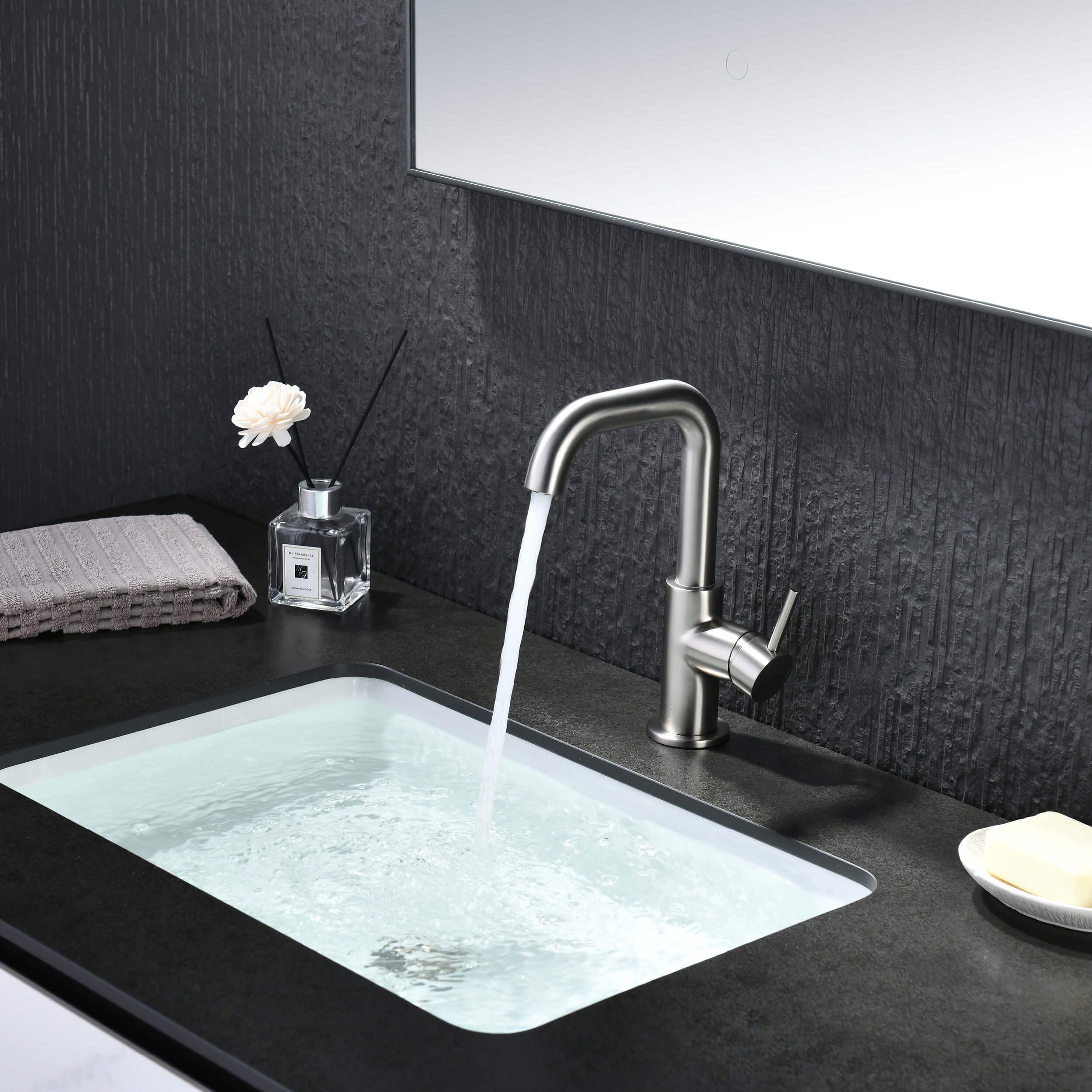 Macon Single Handle High-Arc Bathroom Vanity Sink Faucet - C-KBF1028