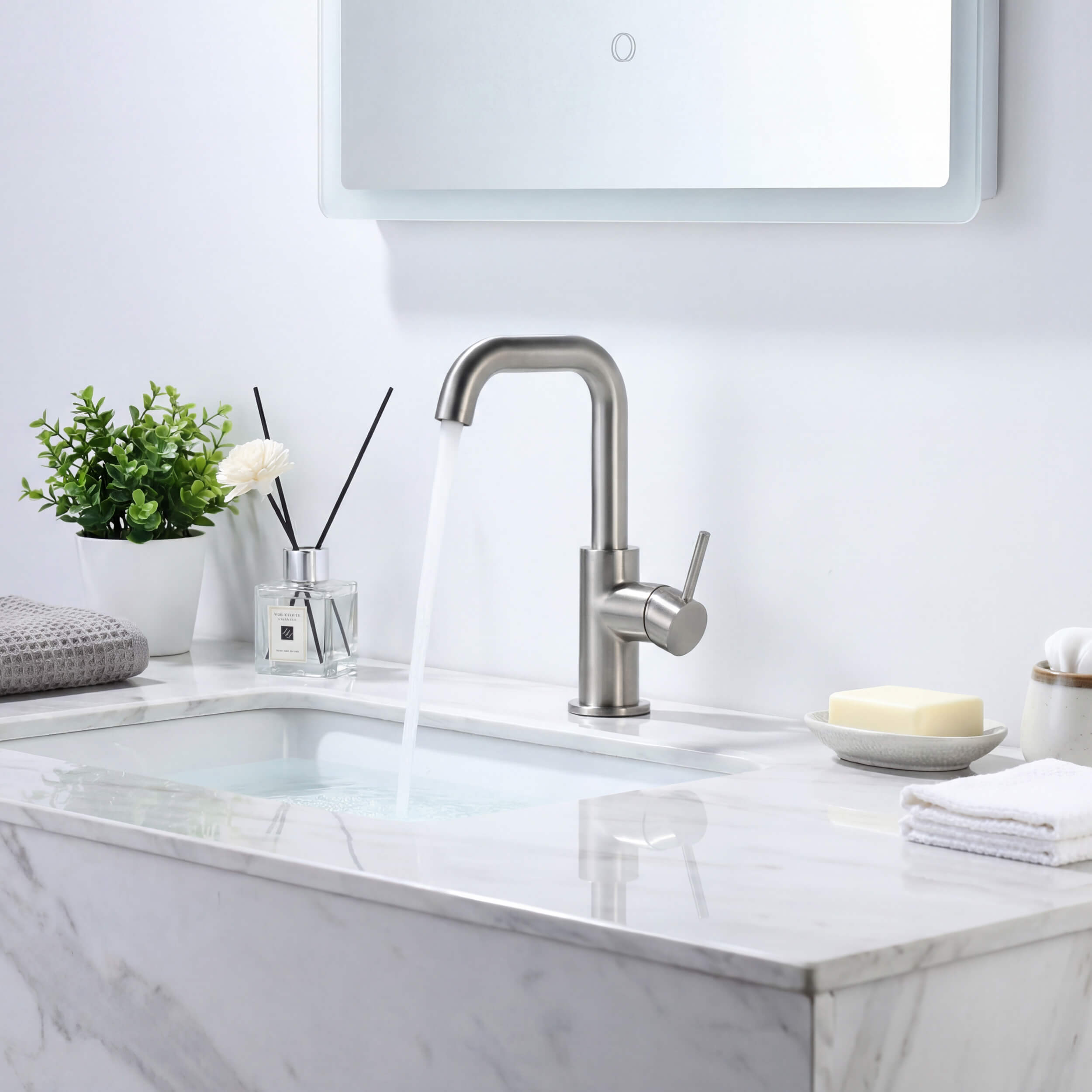 Macon Single Handle High-Arc Bathroom Vanity Sink Faucet - C-KBF1028