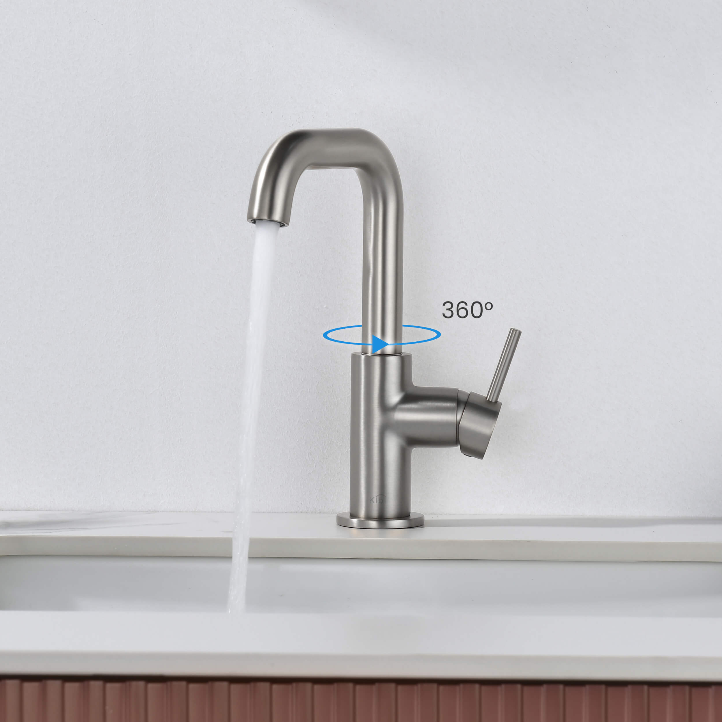 Macon Single Handle High-Arc Bathroom Vanity Sink Faucet - C-KBF1028
