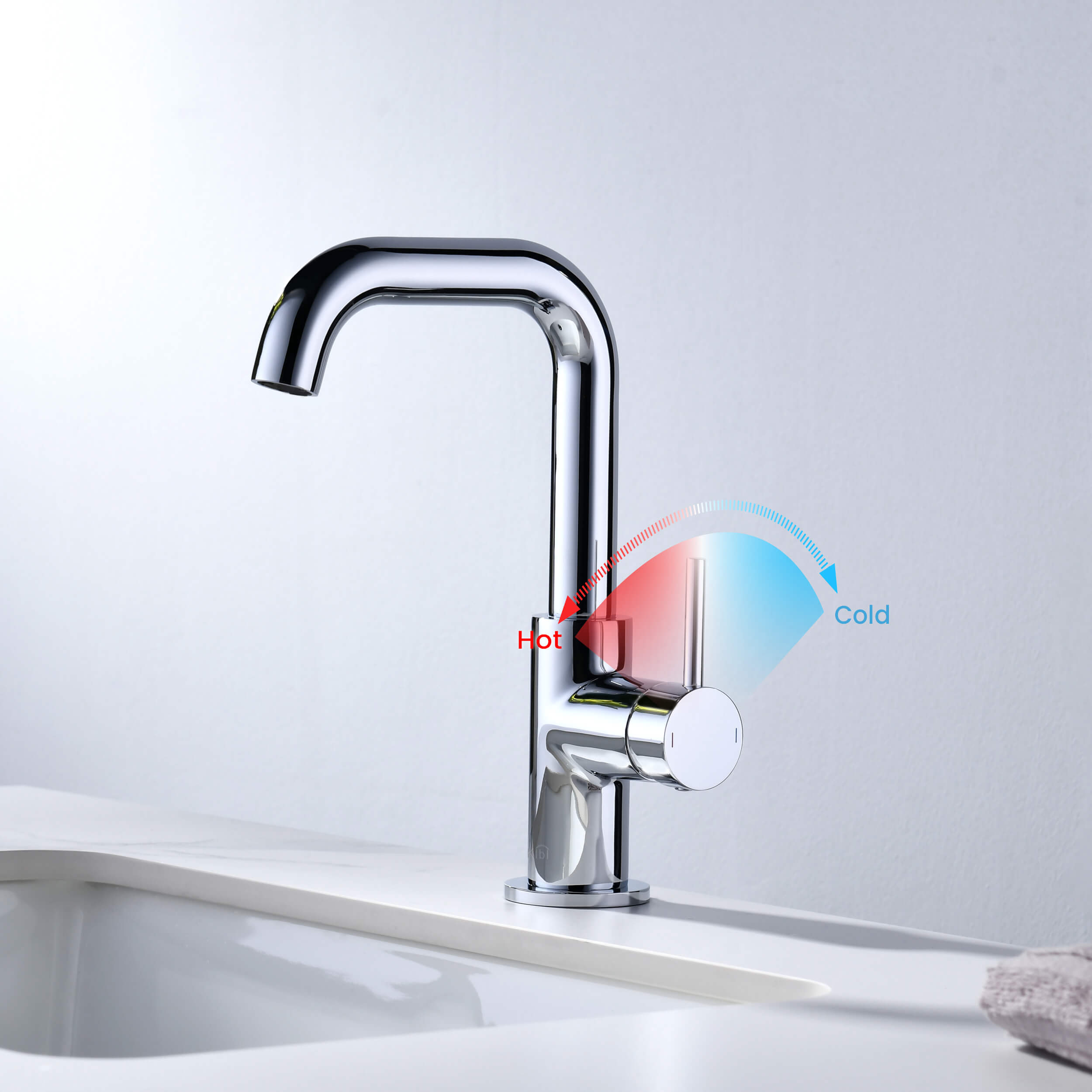 Macon Single Handle High-Arc Bathroom Vanity Sink Faucet - C-KBF1028