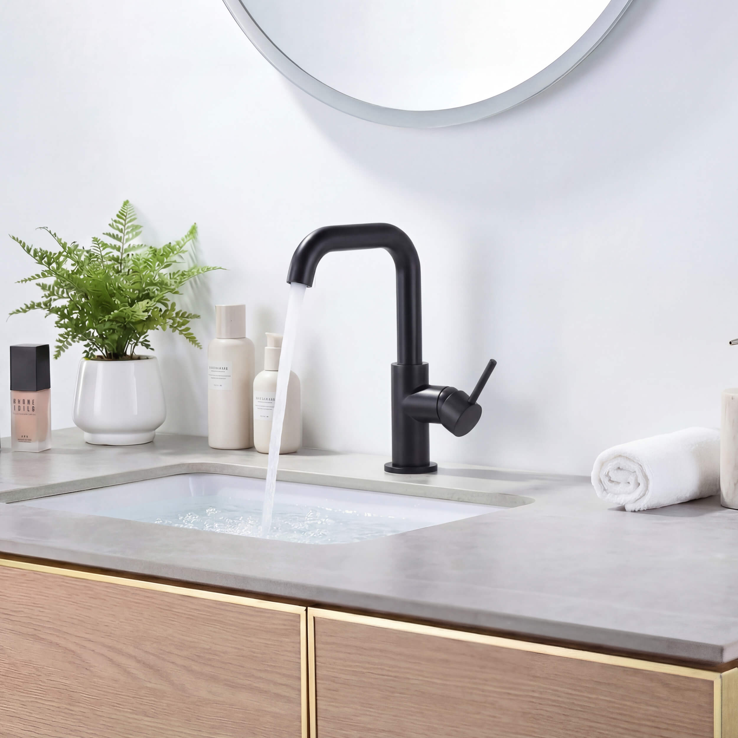 Macon Single Handle High-Arc Bathroom Vanity Sink Faucet - C-KBF1028