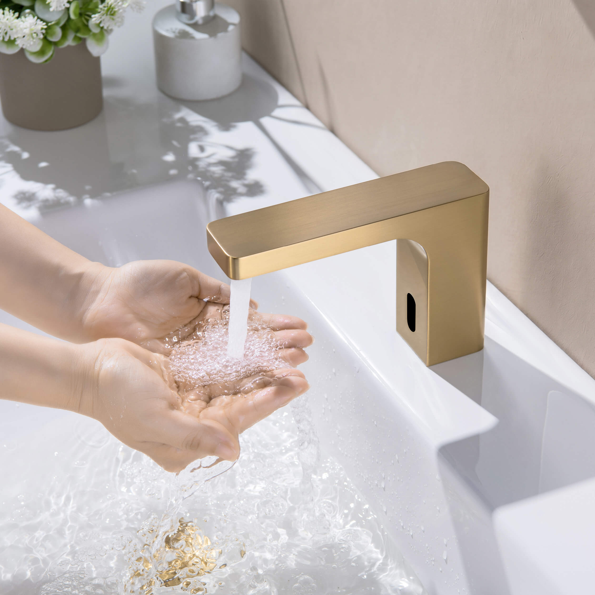 Blaze Touchless Bathroom Vanity Sink Faucet with Pop-Up Drain — Plug-In or Battery Powered - C-KBF1030