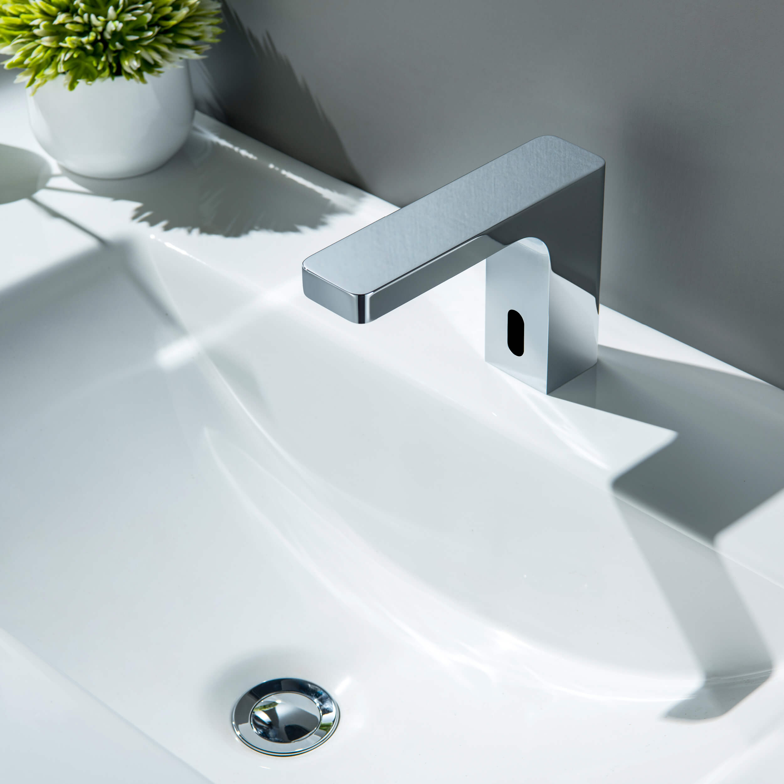 Blaze Touchless Bathroom Vanity Sink Faucet with Pop-Up Drain — Plug-In or Battery Powered - C-KBF1030