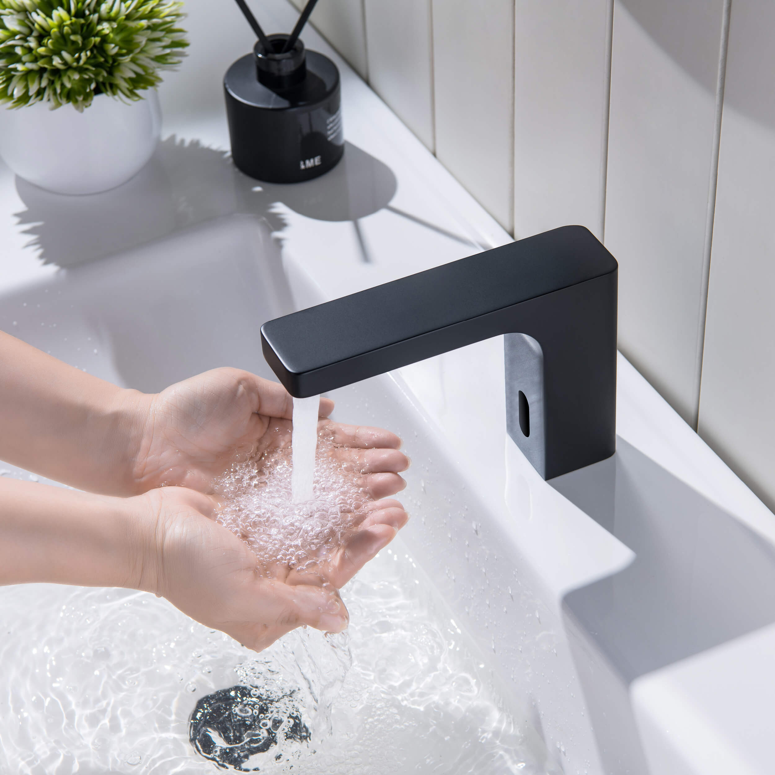 Blaze Touchless Bathroom Vanity Sink Faucet with Pop-Up Drain — Plug-In or Battery Powered - C-KBF1030