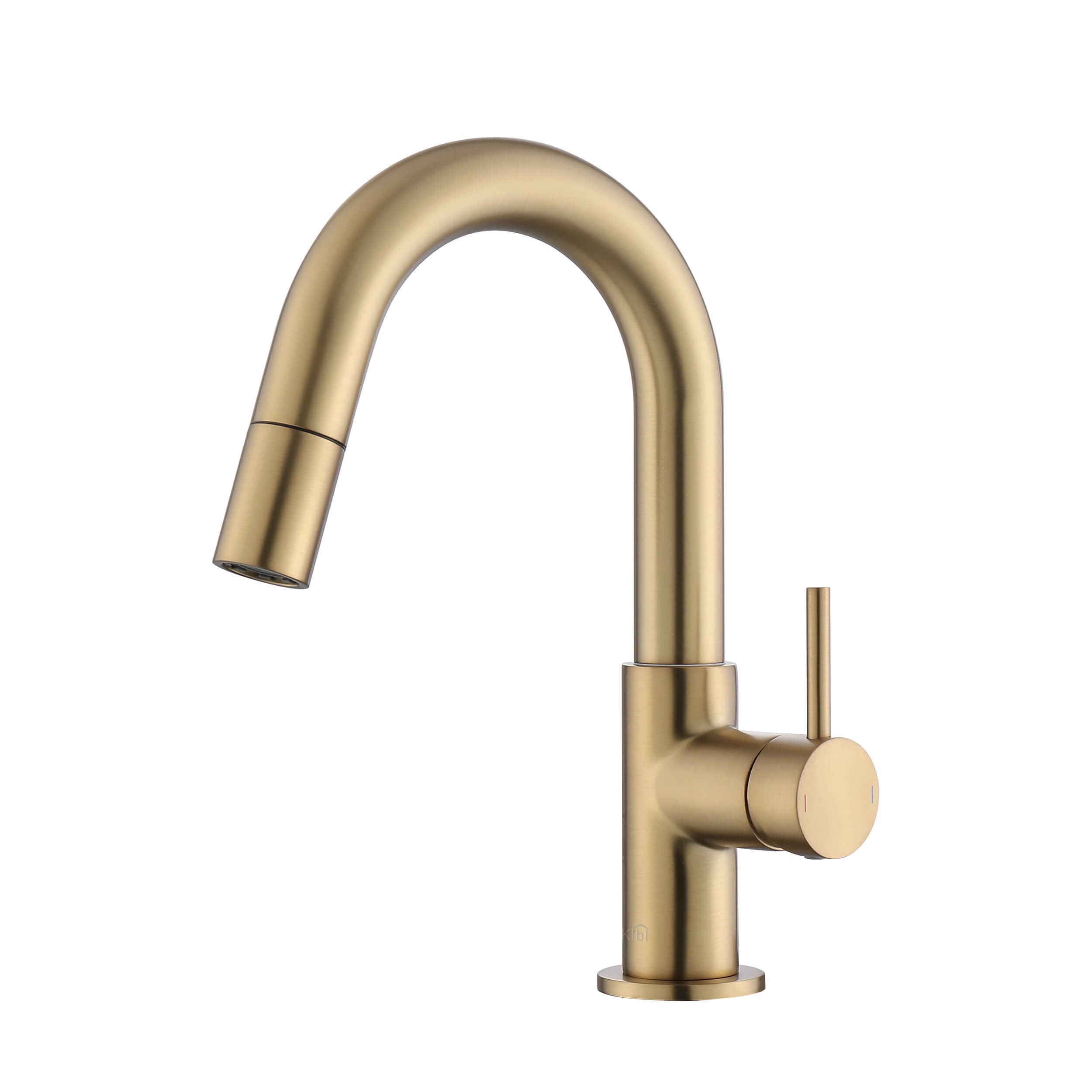 Circular Single Handle High-Arc Pull Down Sprayer Bathroom Vanity Sink Faucet - C-KBF1077