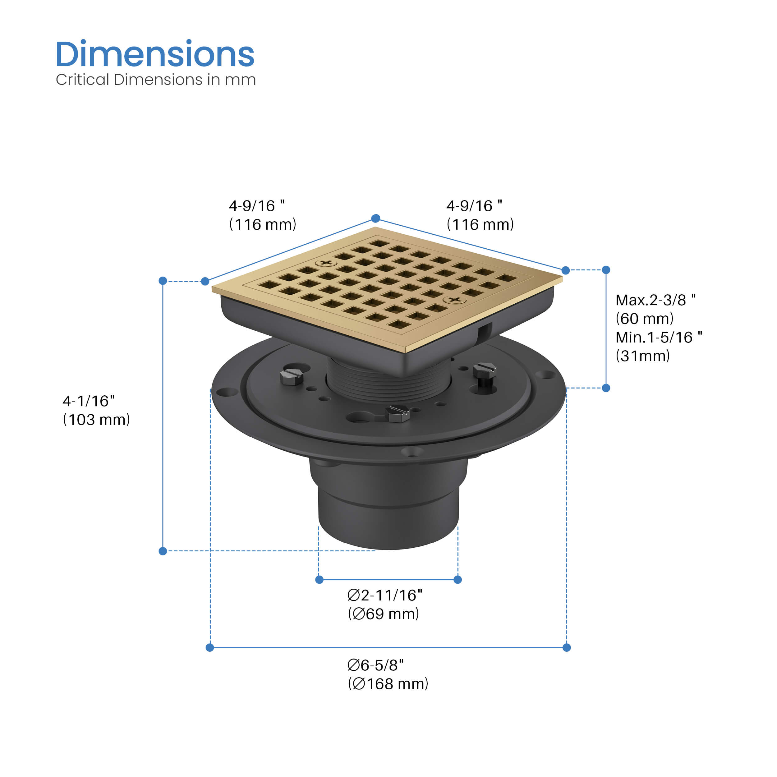 4″ Tile-In Shower Drain – KFD0401