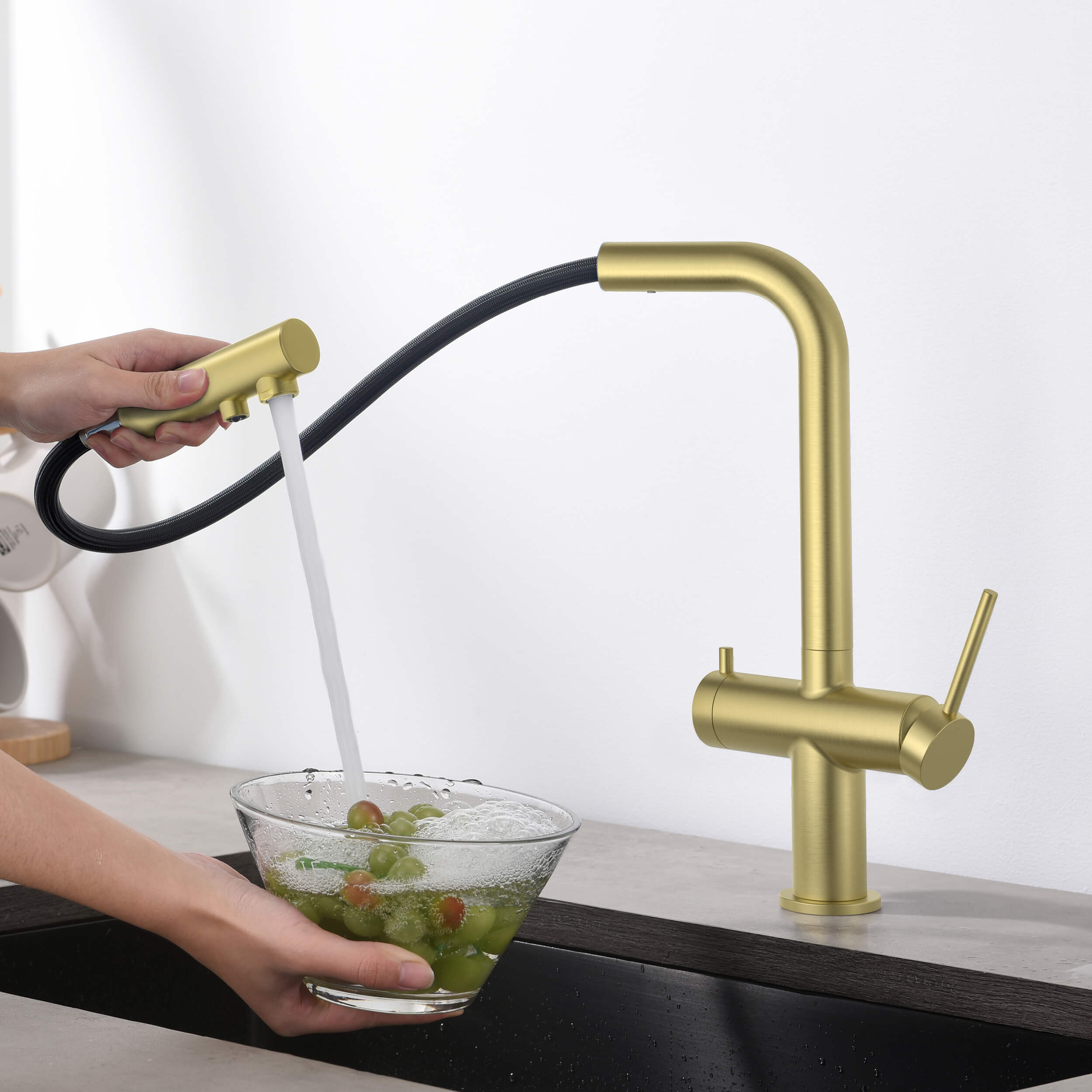 Circular 2-in-1 Water Filtration Pull Out Kitchen Faucet - KFF502