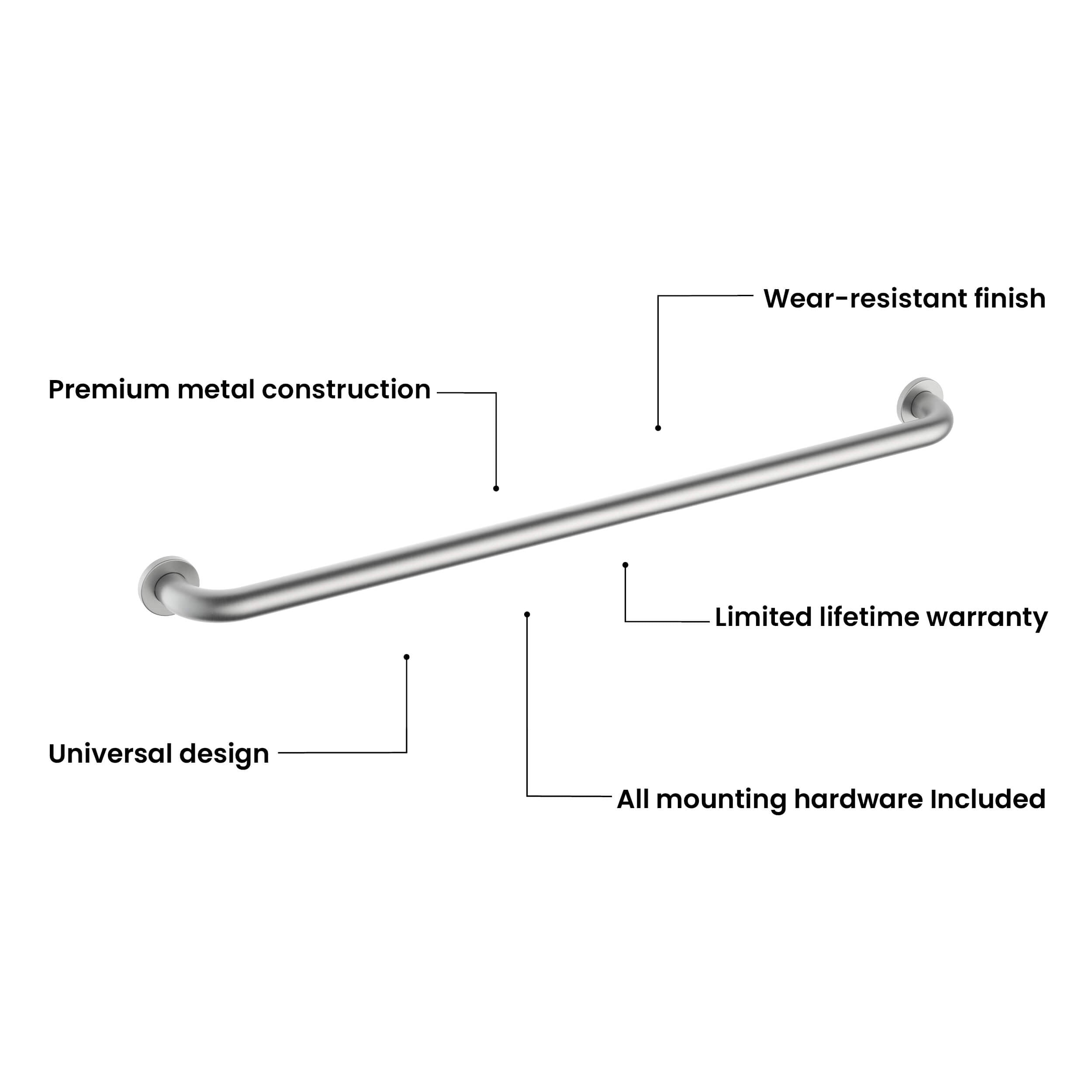 36-Inch Stainless Steel Bathroom Safety Grab Bar – KGB1036