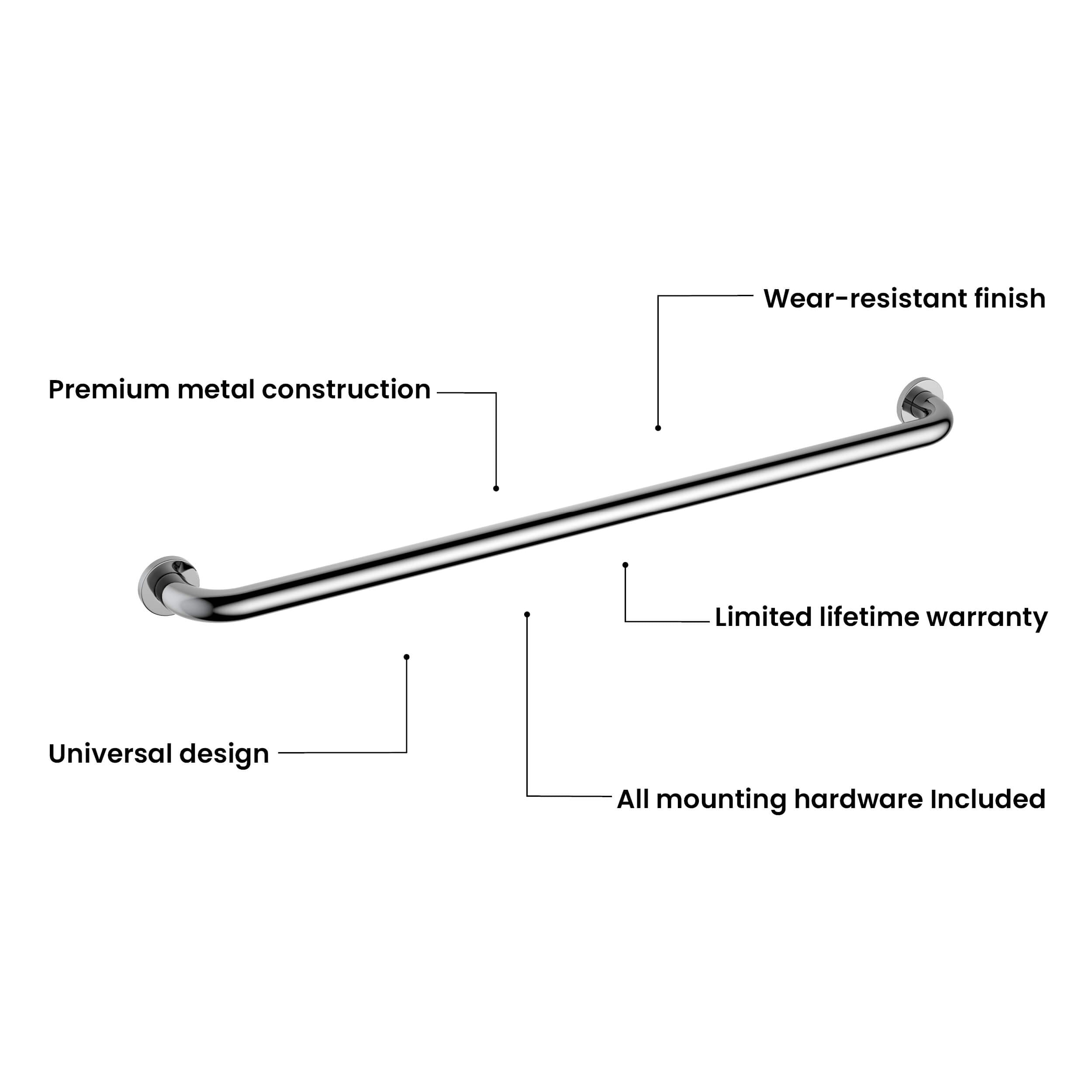 36-Inch Stainless Steel Bathroom Safety Grab Bar – KGB1036