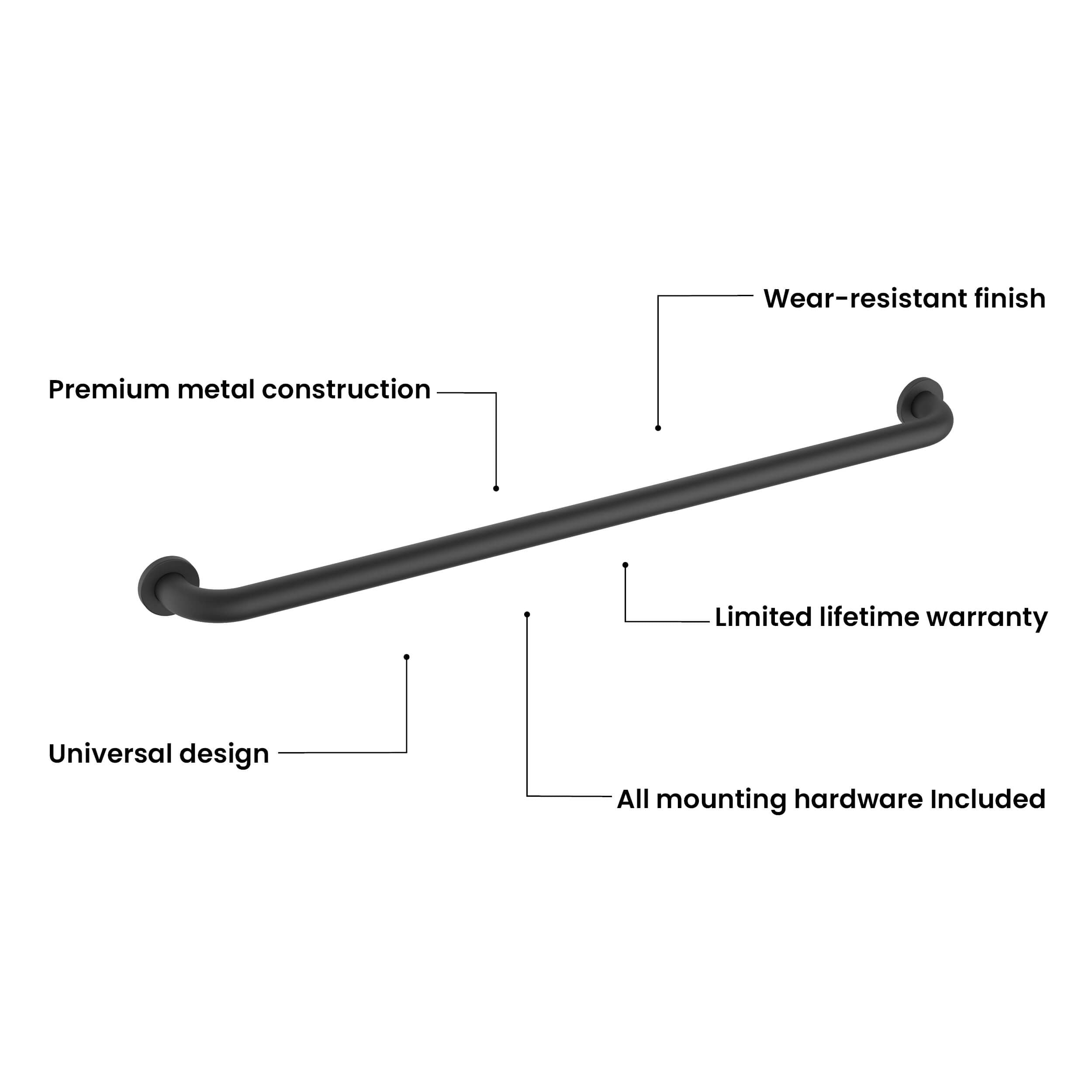36-Inch Stainless Steel Bathroom Safety Grab Bar – KGB1036