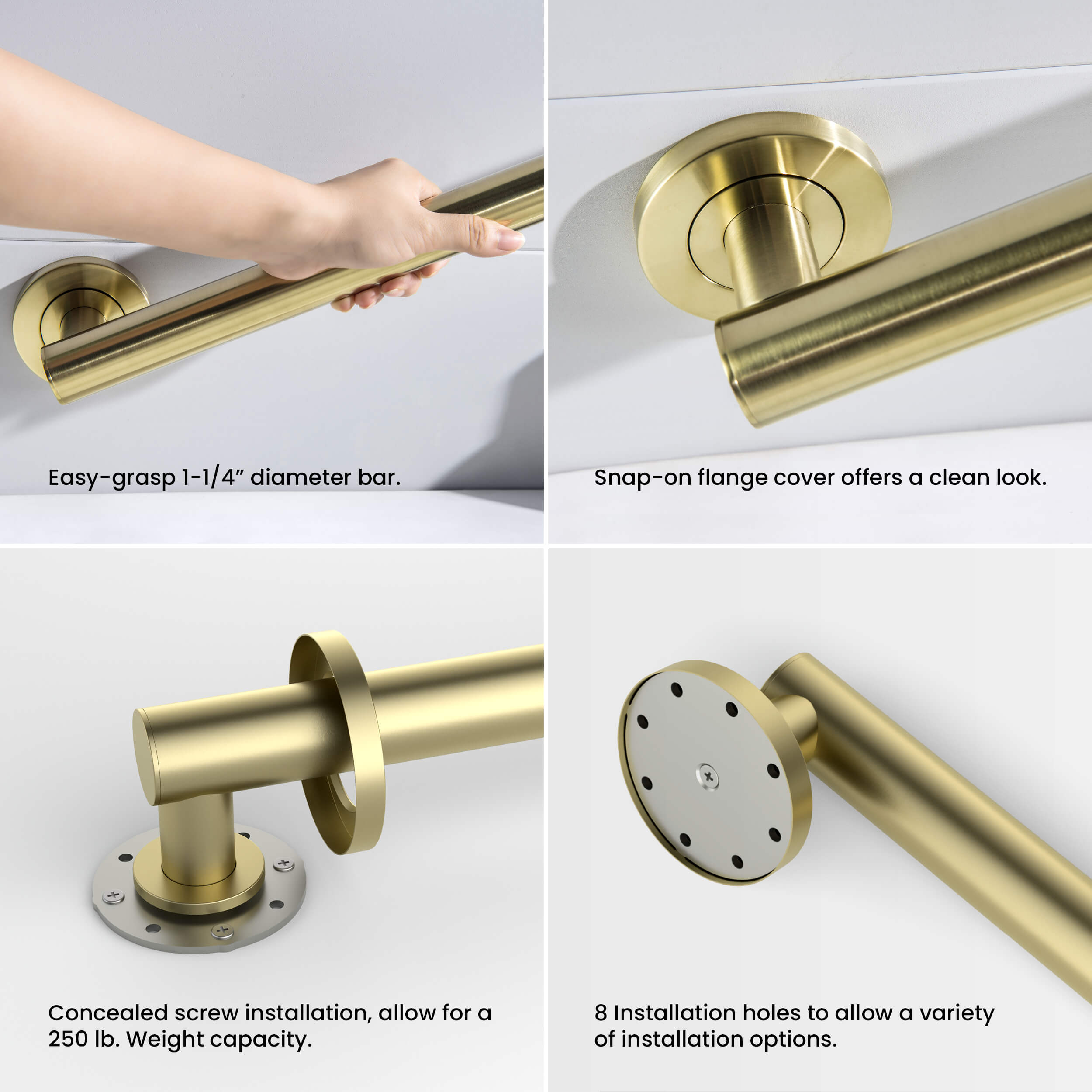 18-Inch Stainless Steel Bathroom Safety Grab Bar – KGB1118
