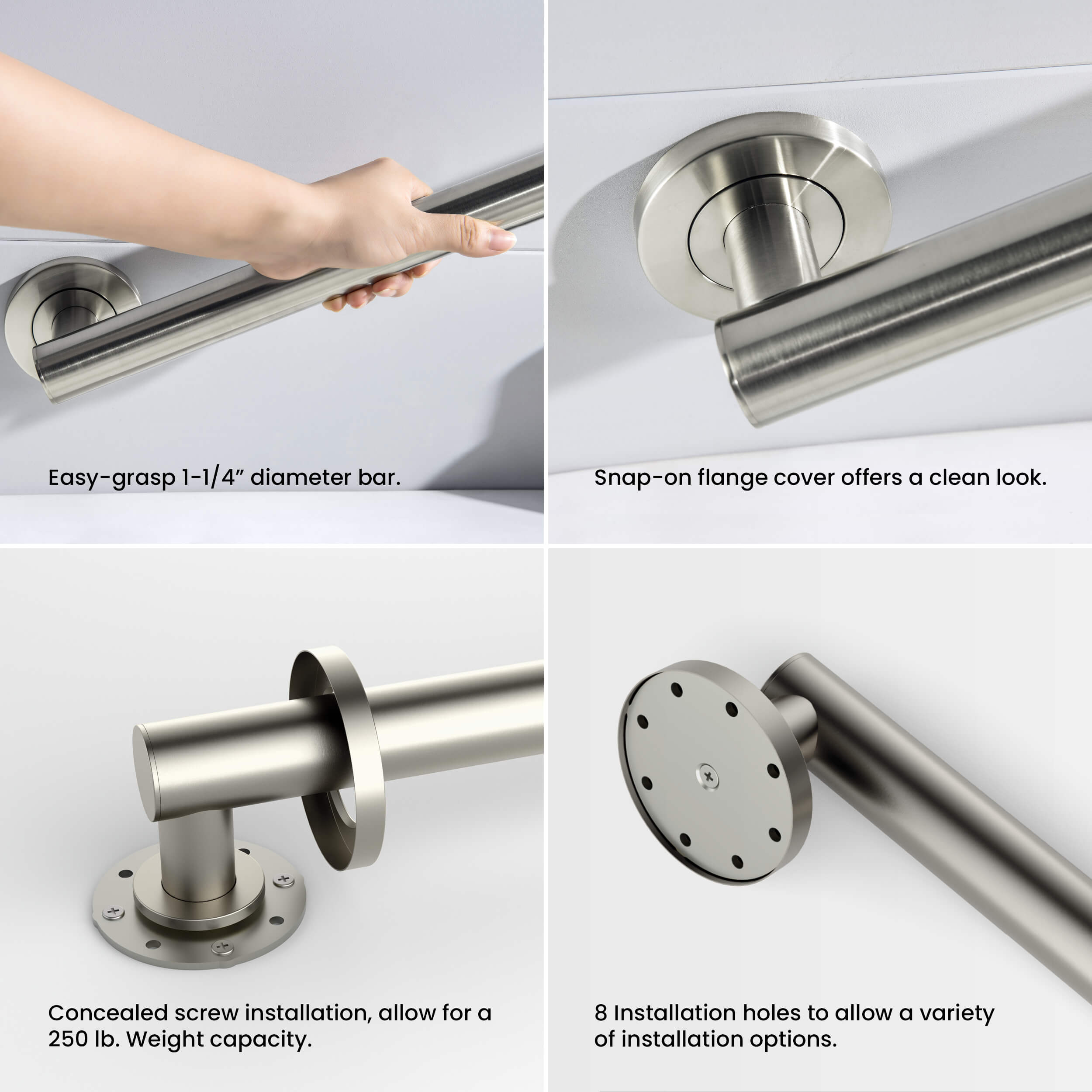 18-Inch Stainless Steel Bathroom Safety Grab Bar – KGB1118