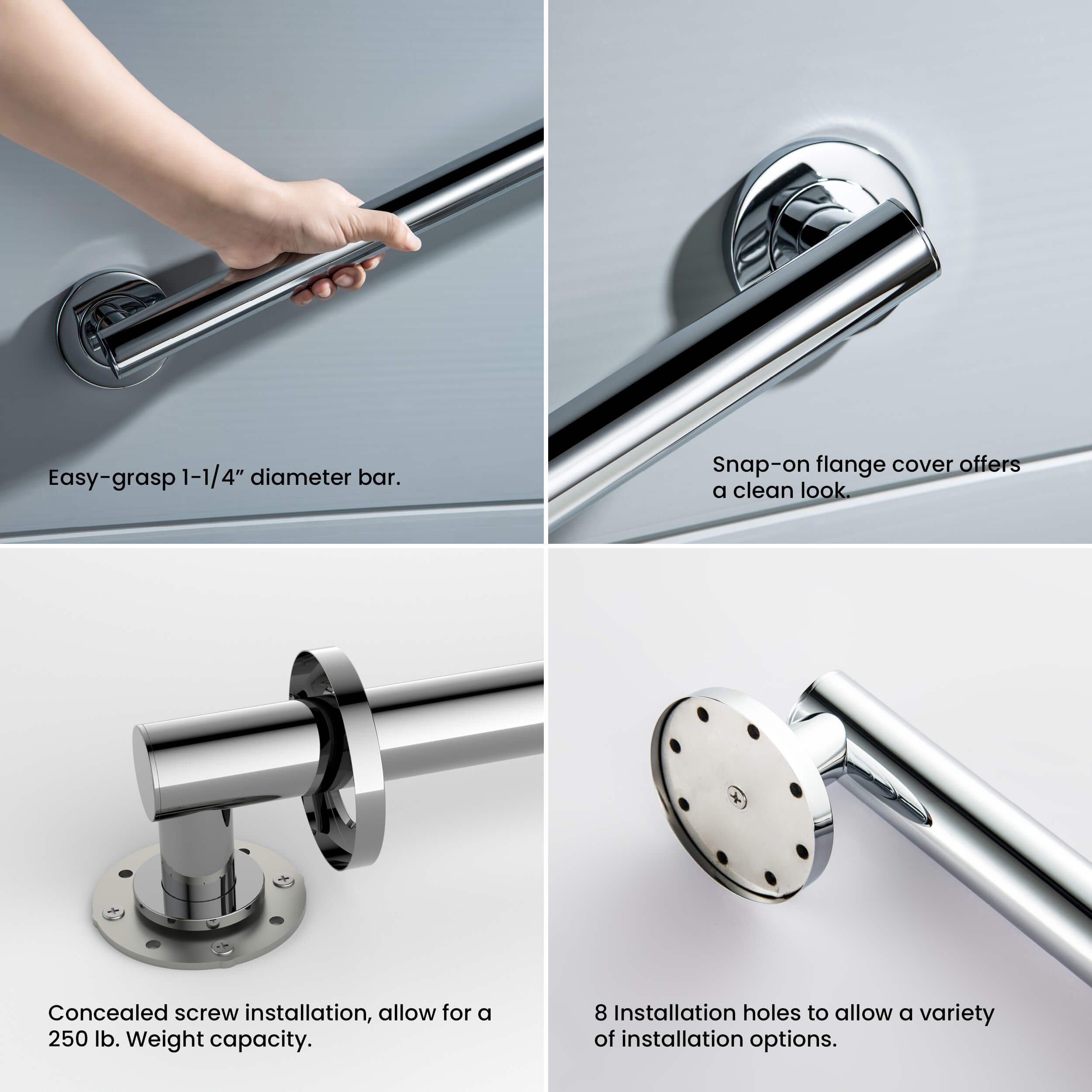 18-Inch Stainless Steel Bathroom Safety Grab Bar – KGB1118