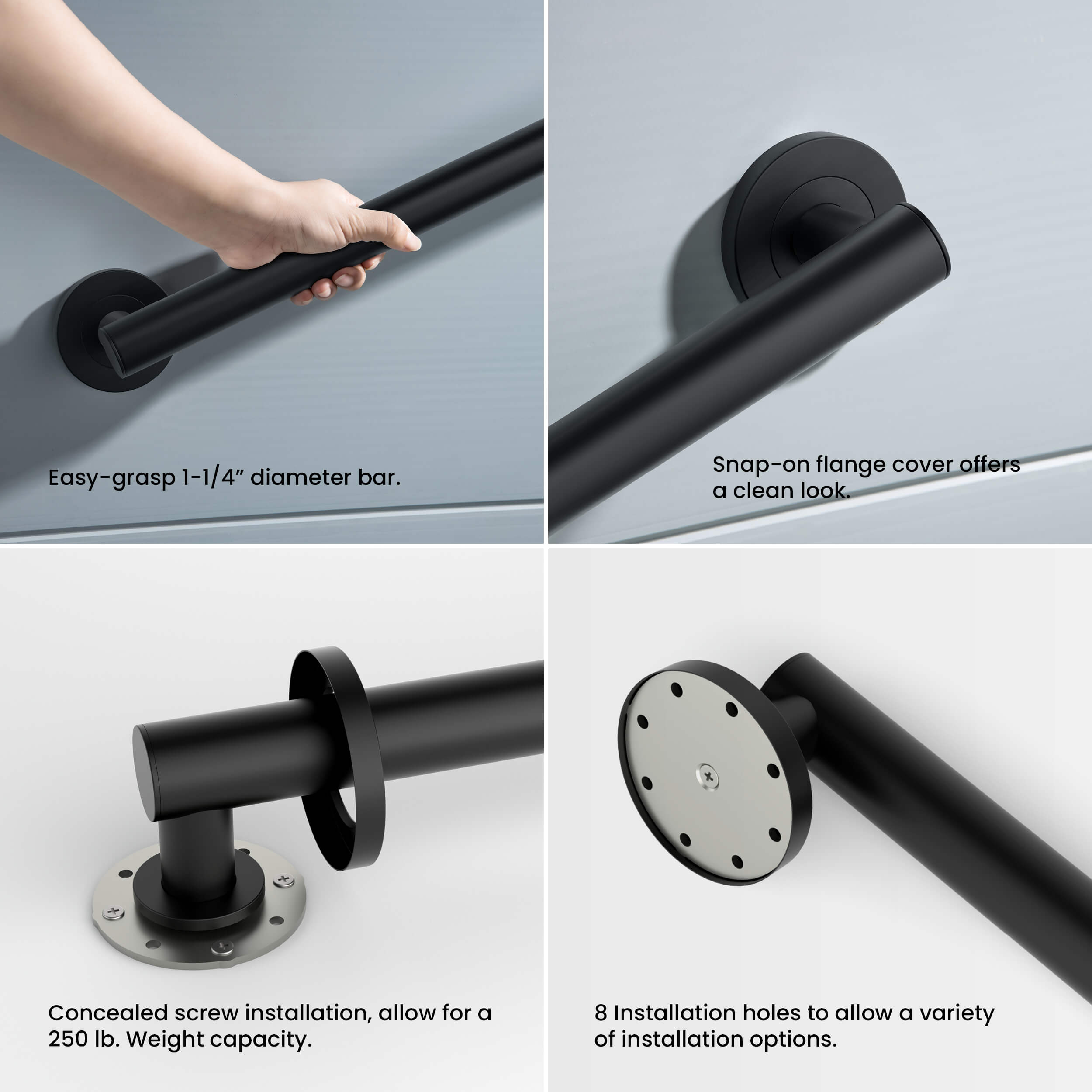 18-Inch Stainless Steel Bathroom Safety Grab Bar – KGB1118