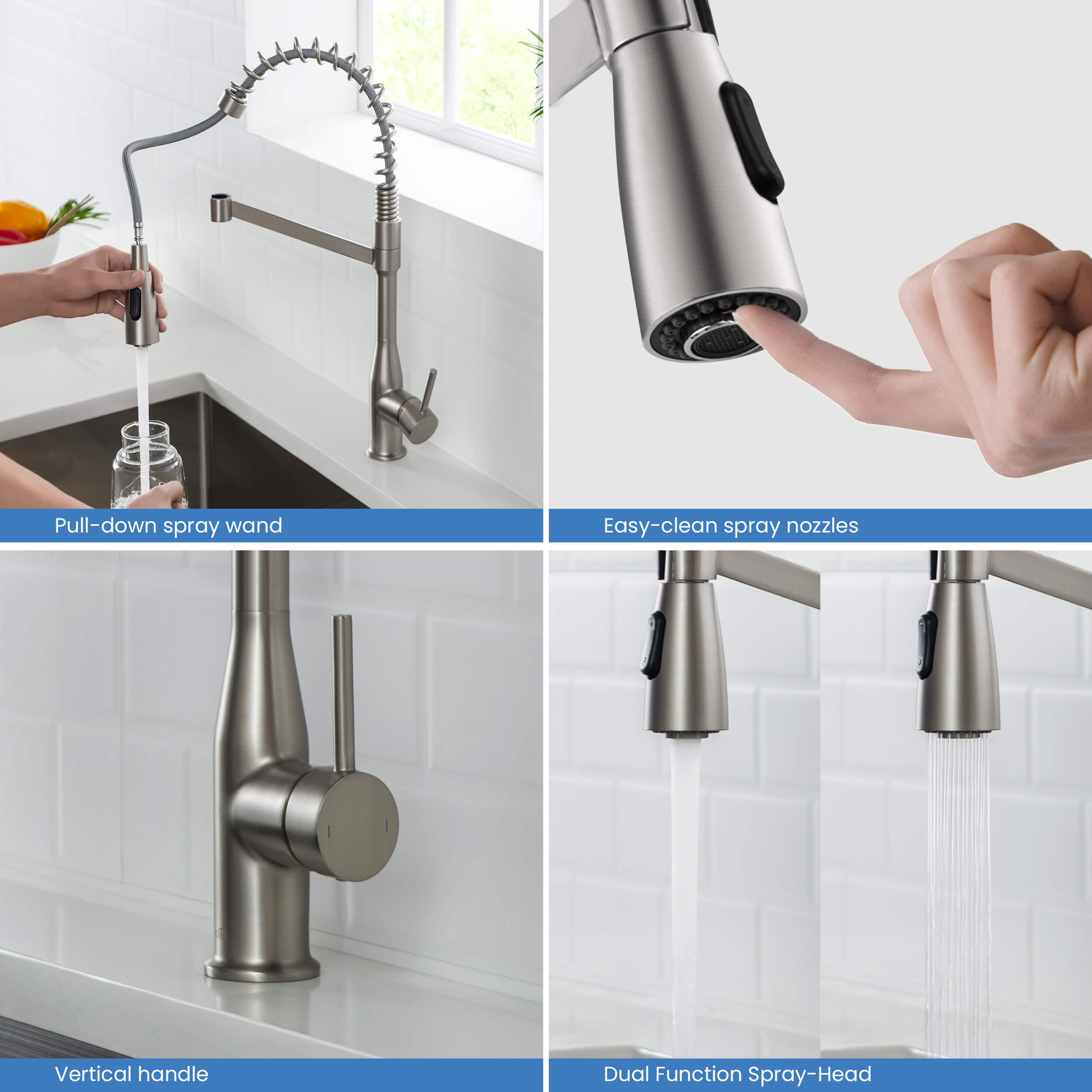 Largo Single Handle Commercial Style Kitchen Sink Faucet - KKF2006
